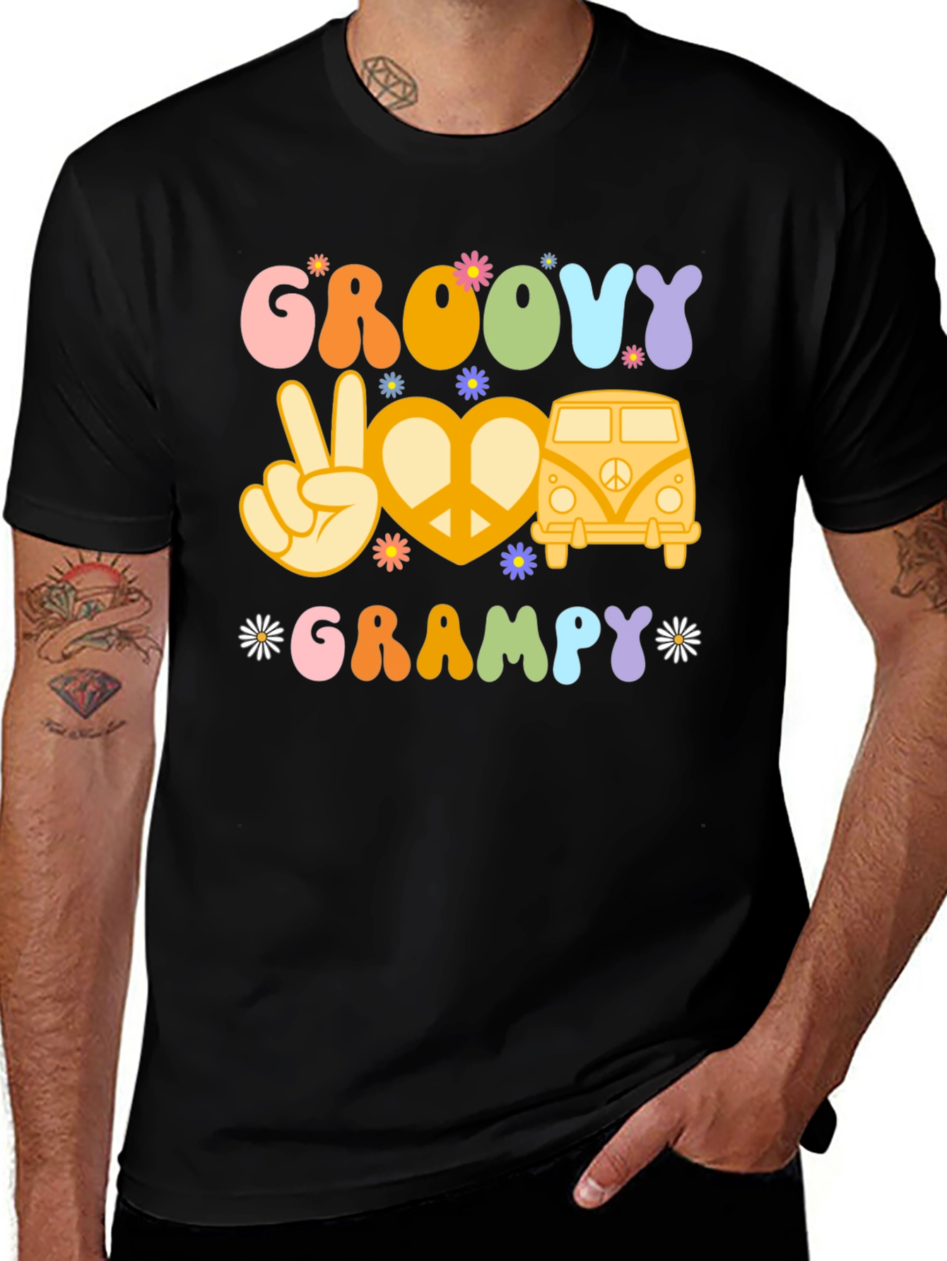 Groovy Grampy Hippie Peace T-Shirt