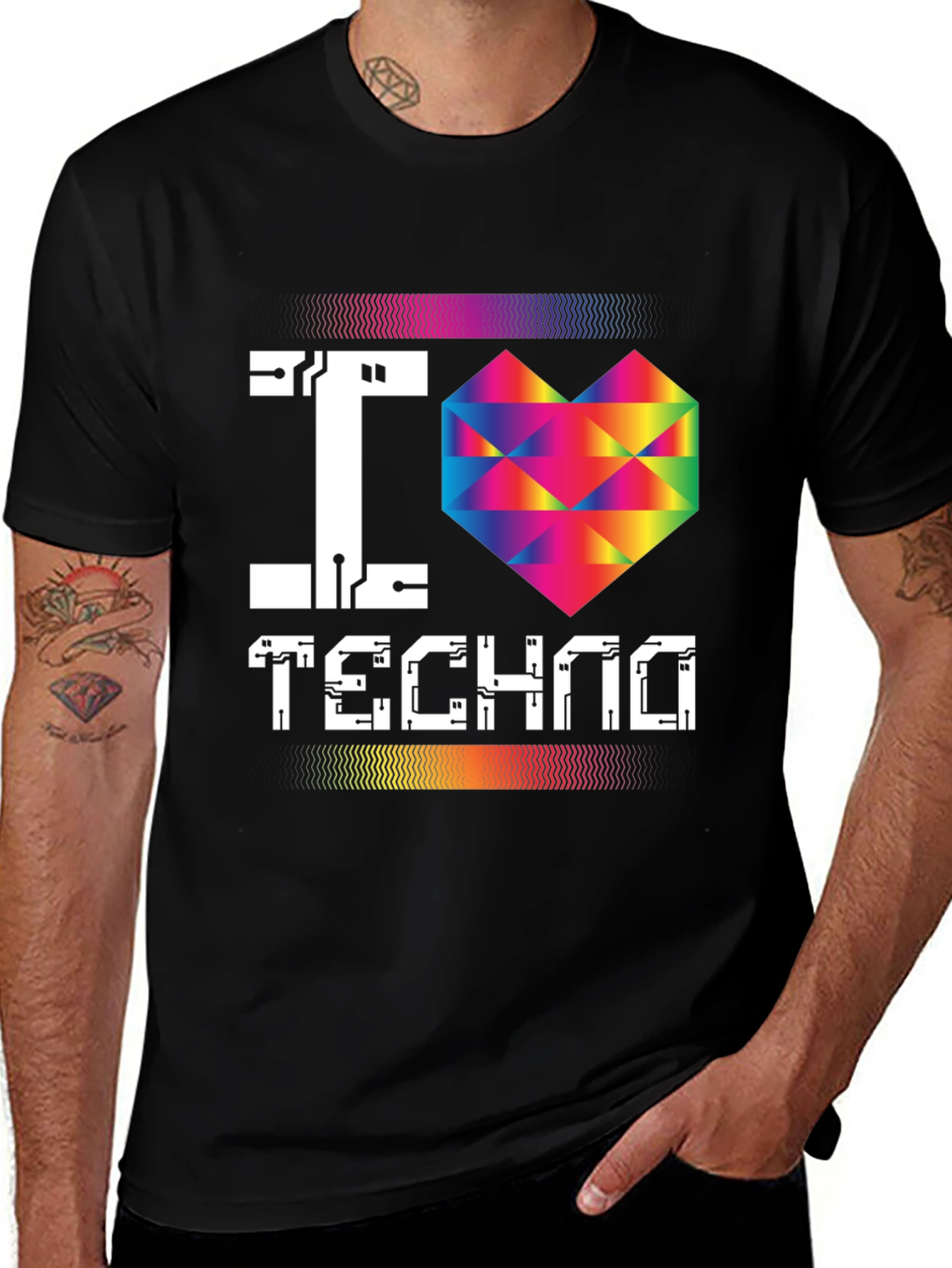 Variant 20 of I Love Techno T-Shirt