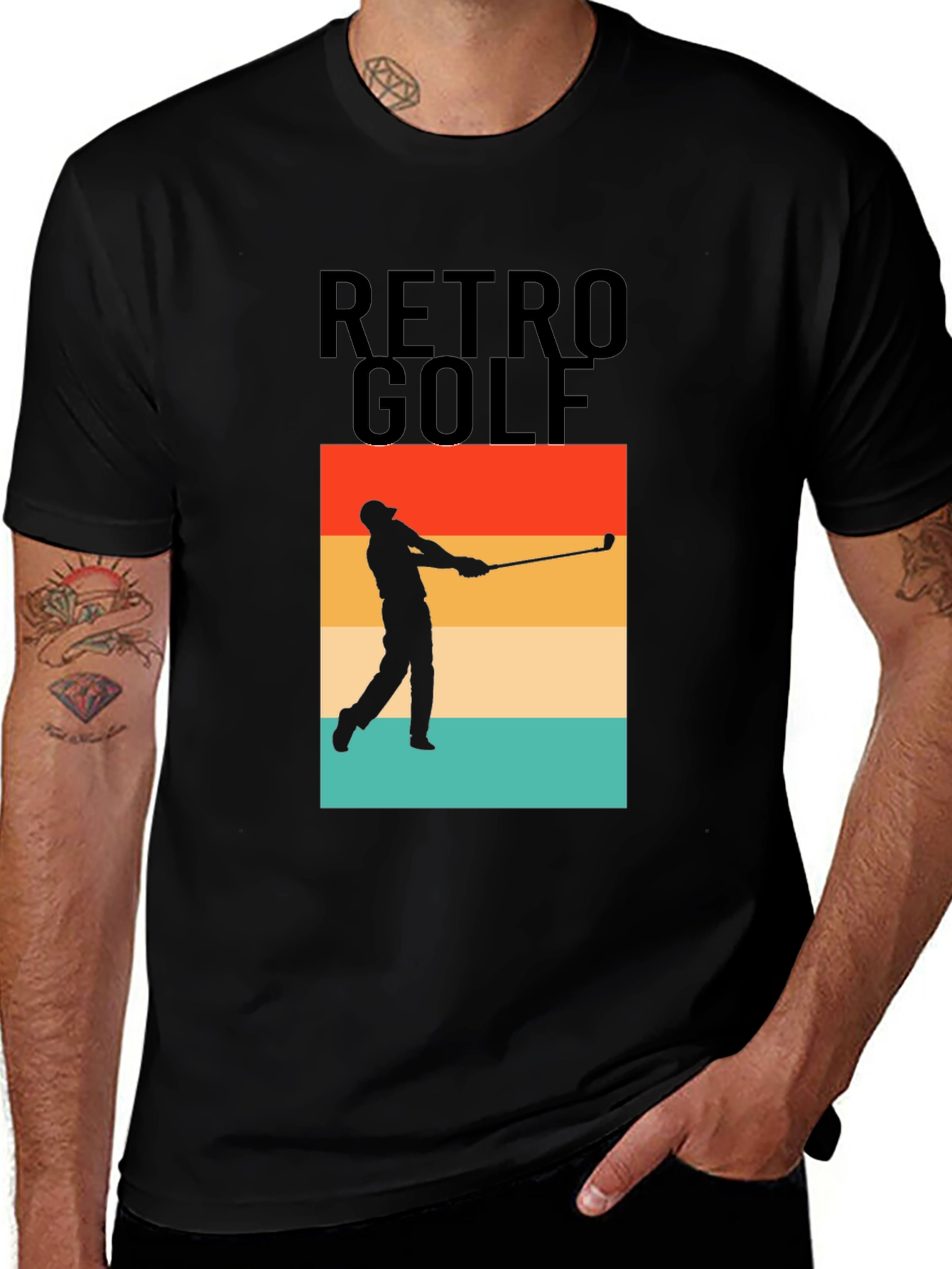 Variant 27 of Retro Golf T-Shirt - Golfer Silhouette Tee