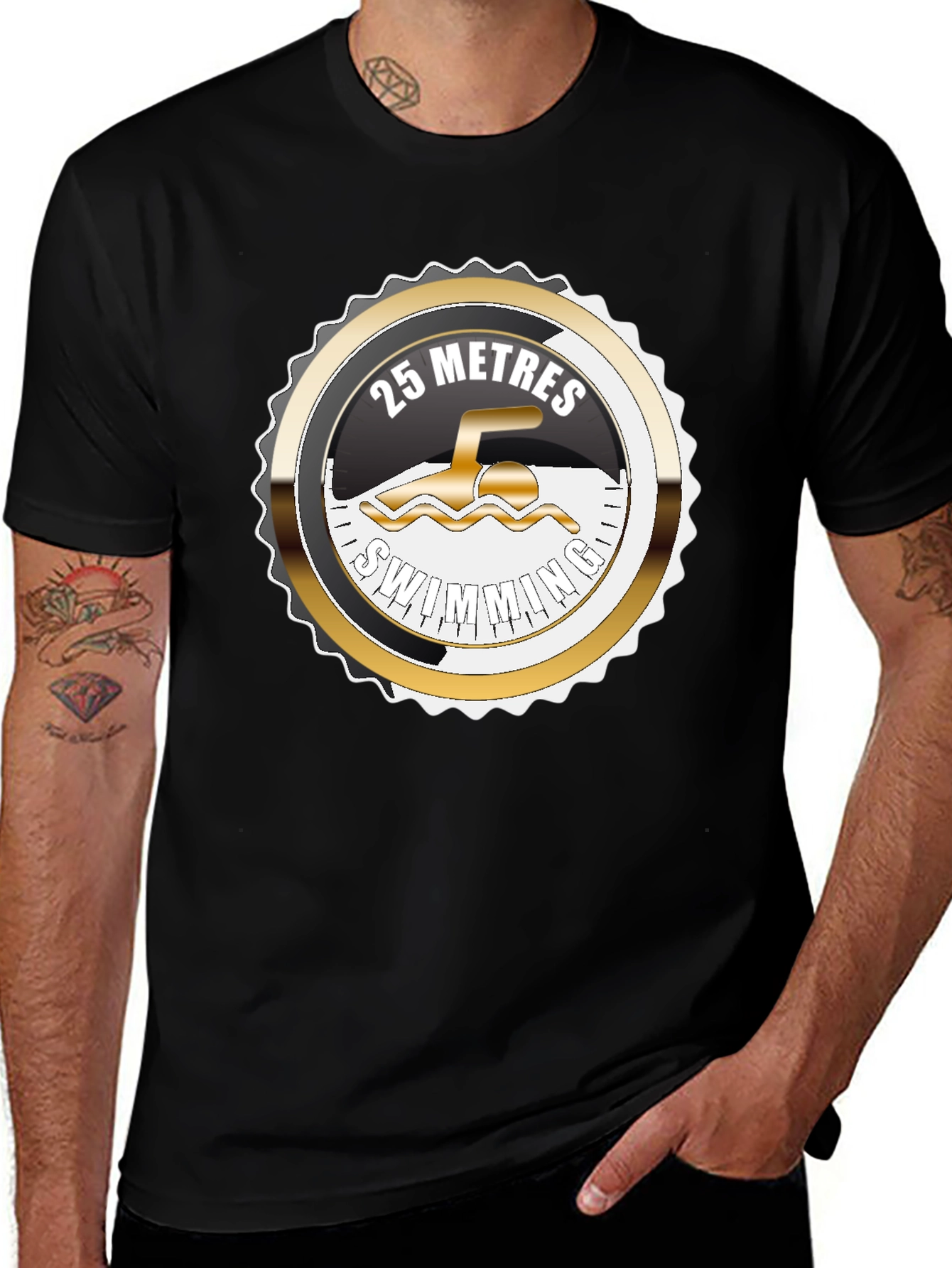 Variant 27 of 25 Metres Swimming T-Shirt | Sporty Style