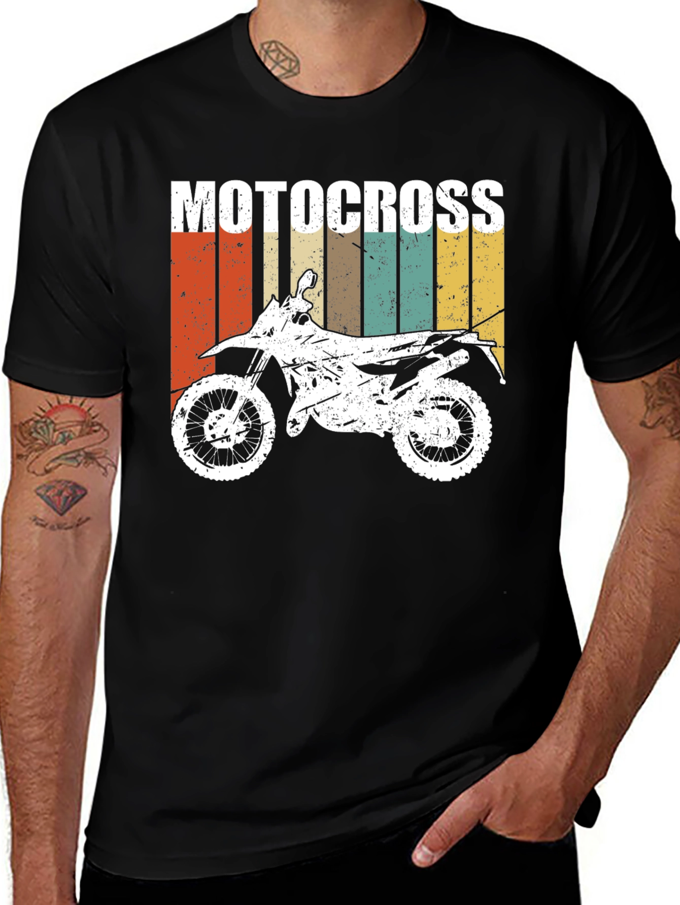 Variant 24 of Motocross Vintage Graphic T-Shirt - Black