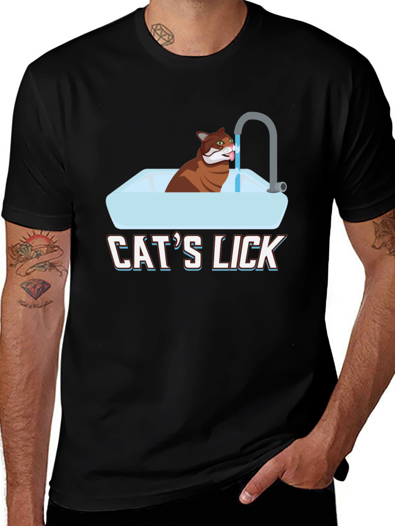Variant 23 of Cat's Lick Graphic T-Shirt