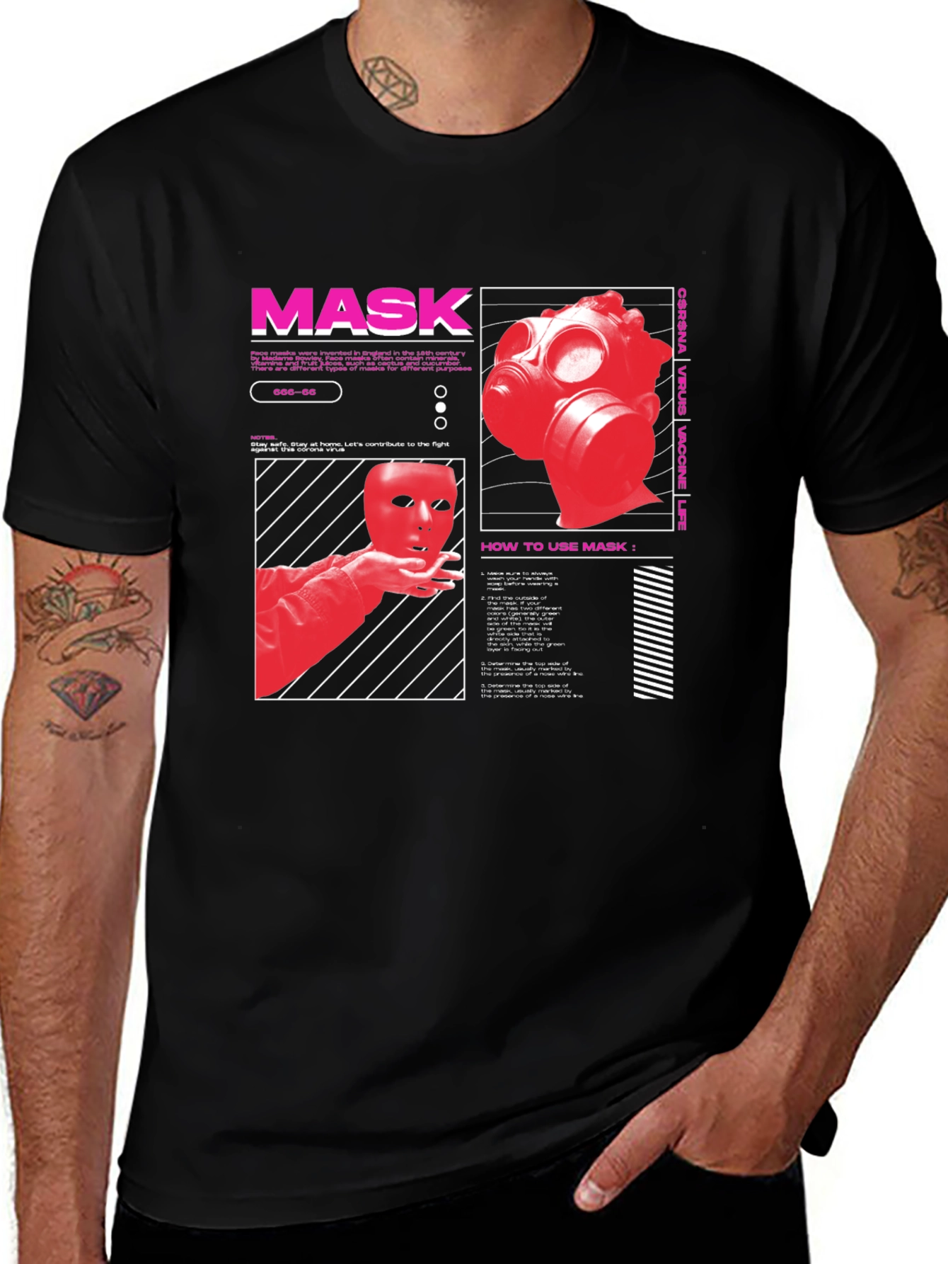 Variant 13 of Mask Graphic Print Tee - Stay Safe in Style