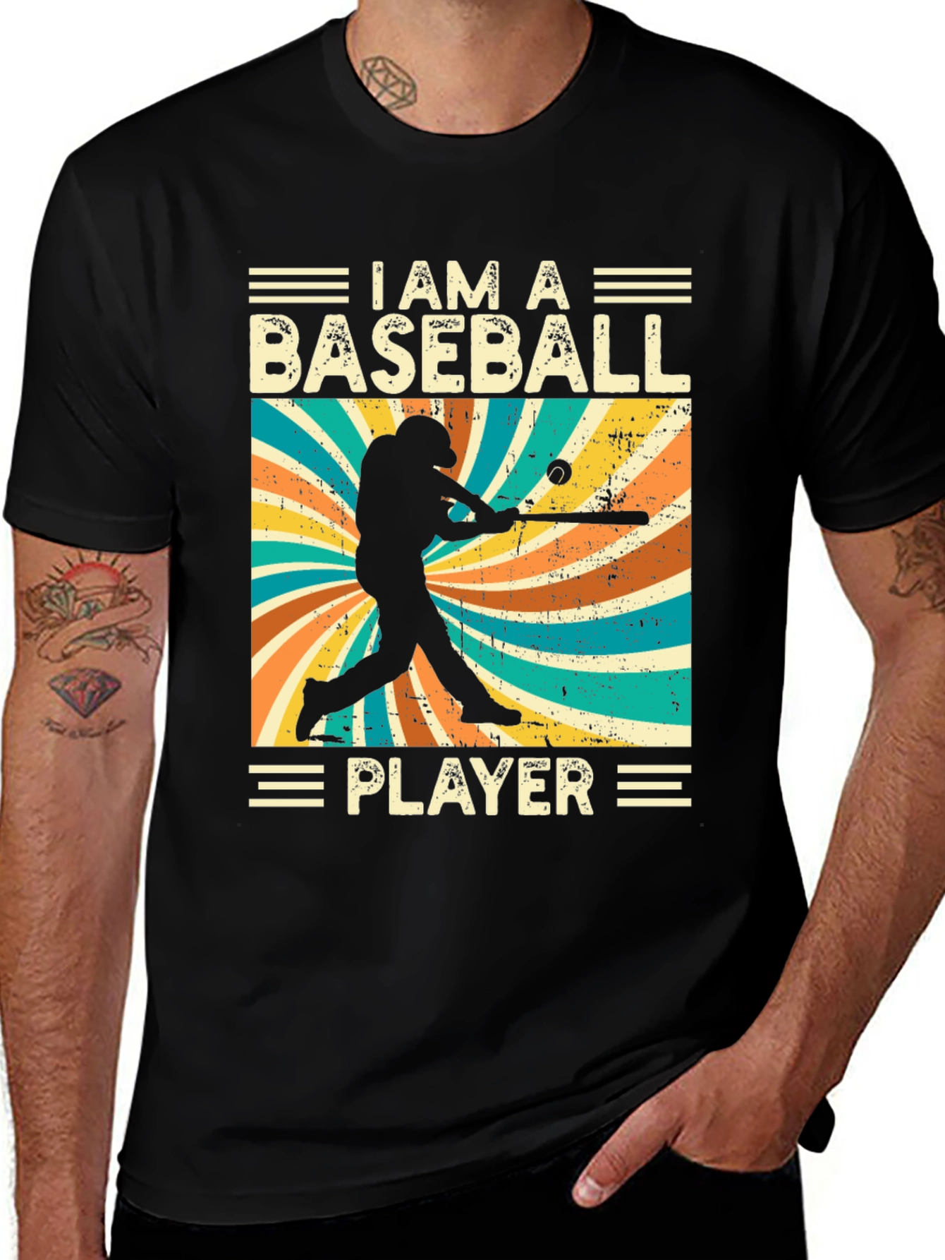 Variant 15 of Baseball Player Graphic Tee - Vintage Style