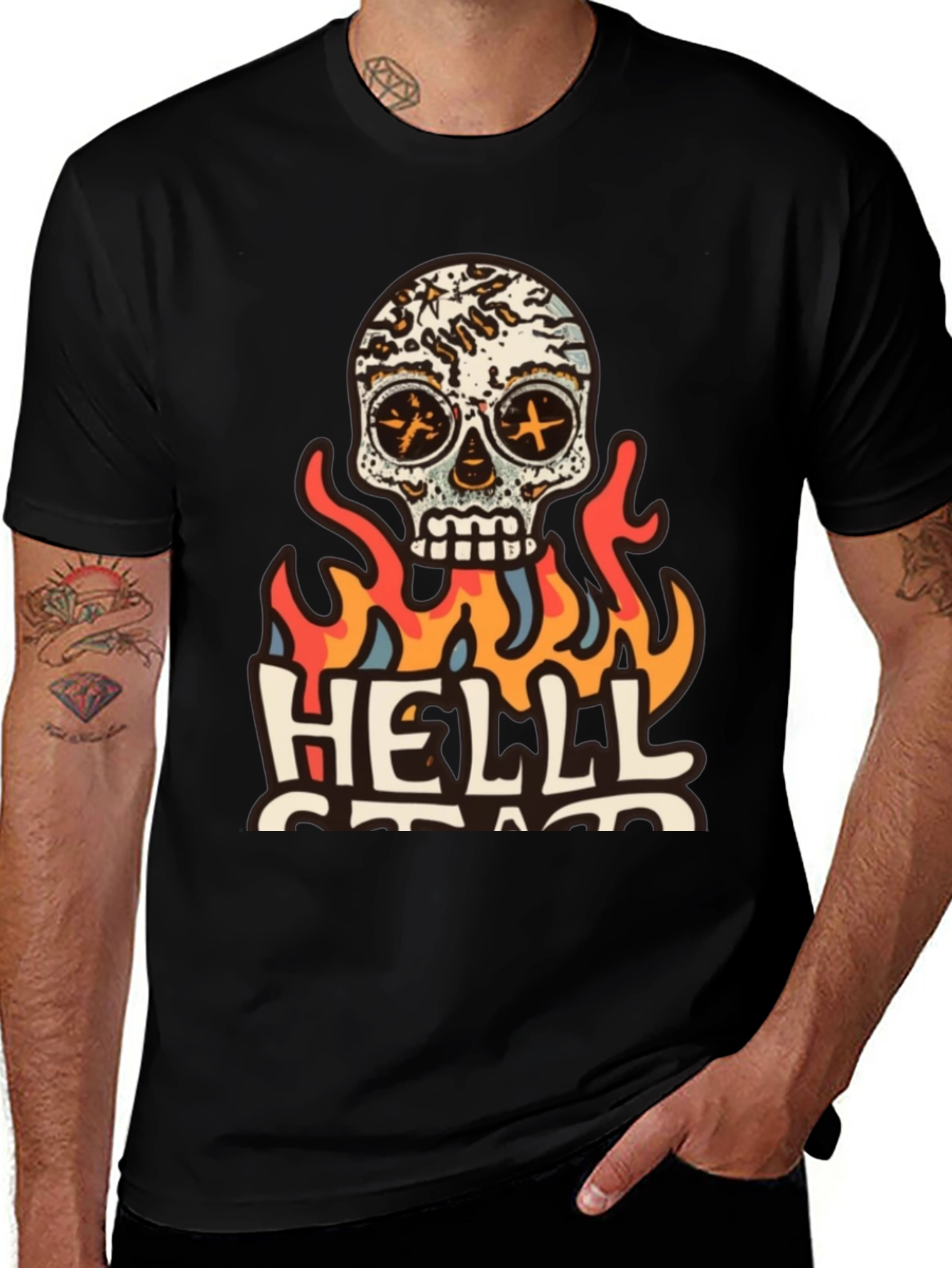 Variant 24 of Hell Yeah! Skull Graphic Tee - Cool Casual Wear