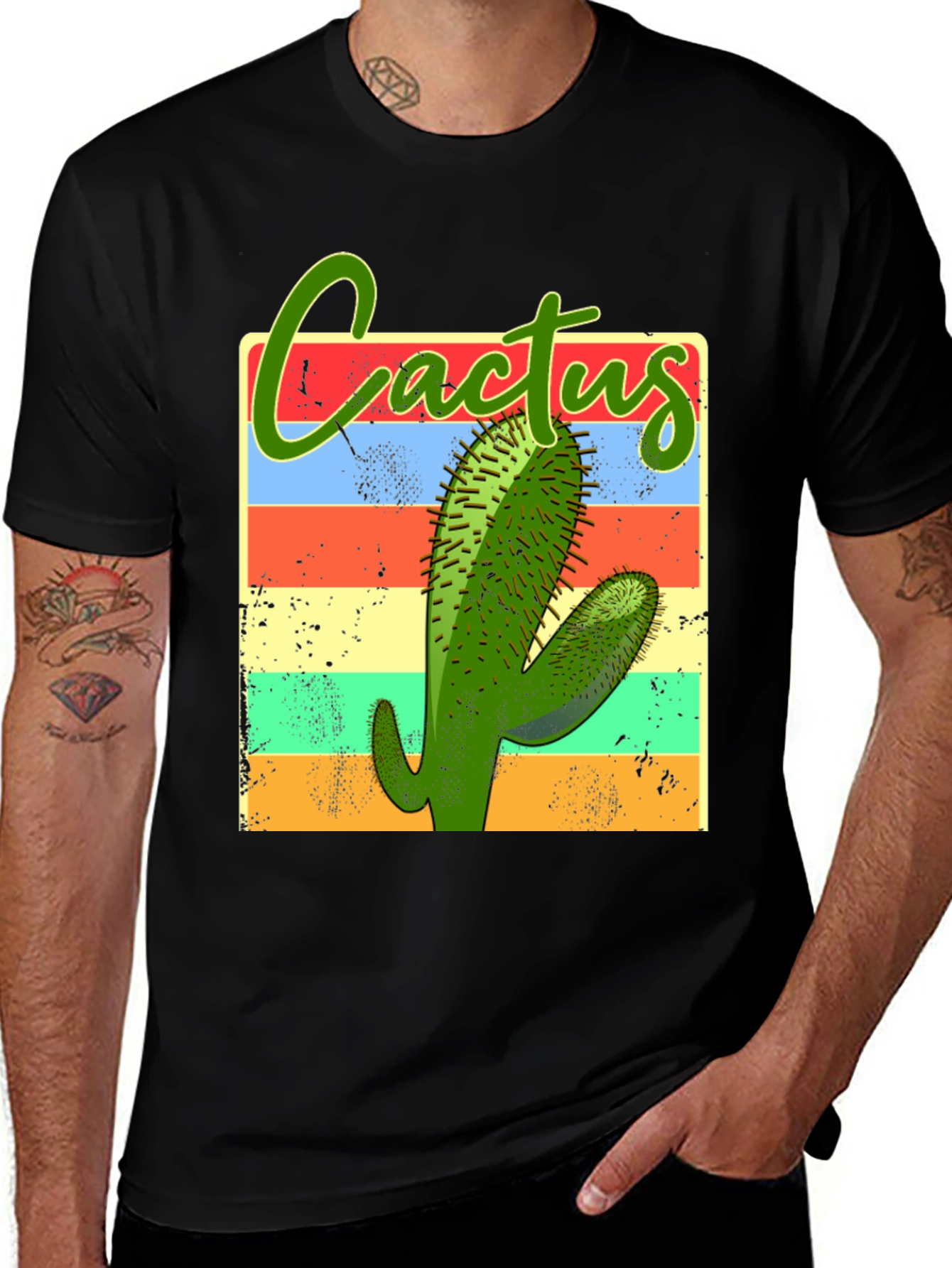 Black Cactus Graphic Tee - Desert Vibes! main image