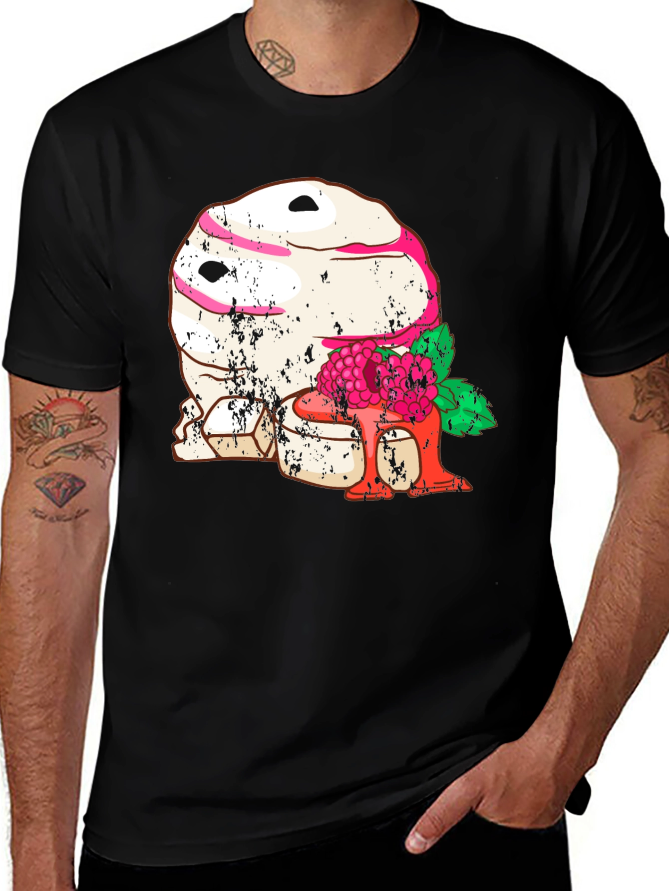 Variant 27 of Mummy Raspberry Graphic Tee - Black Cotton T-Shirt