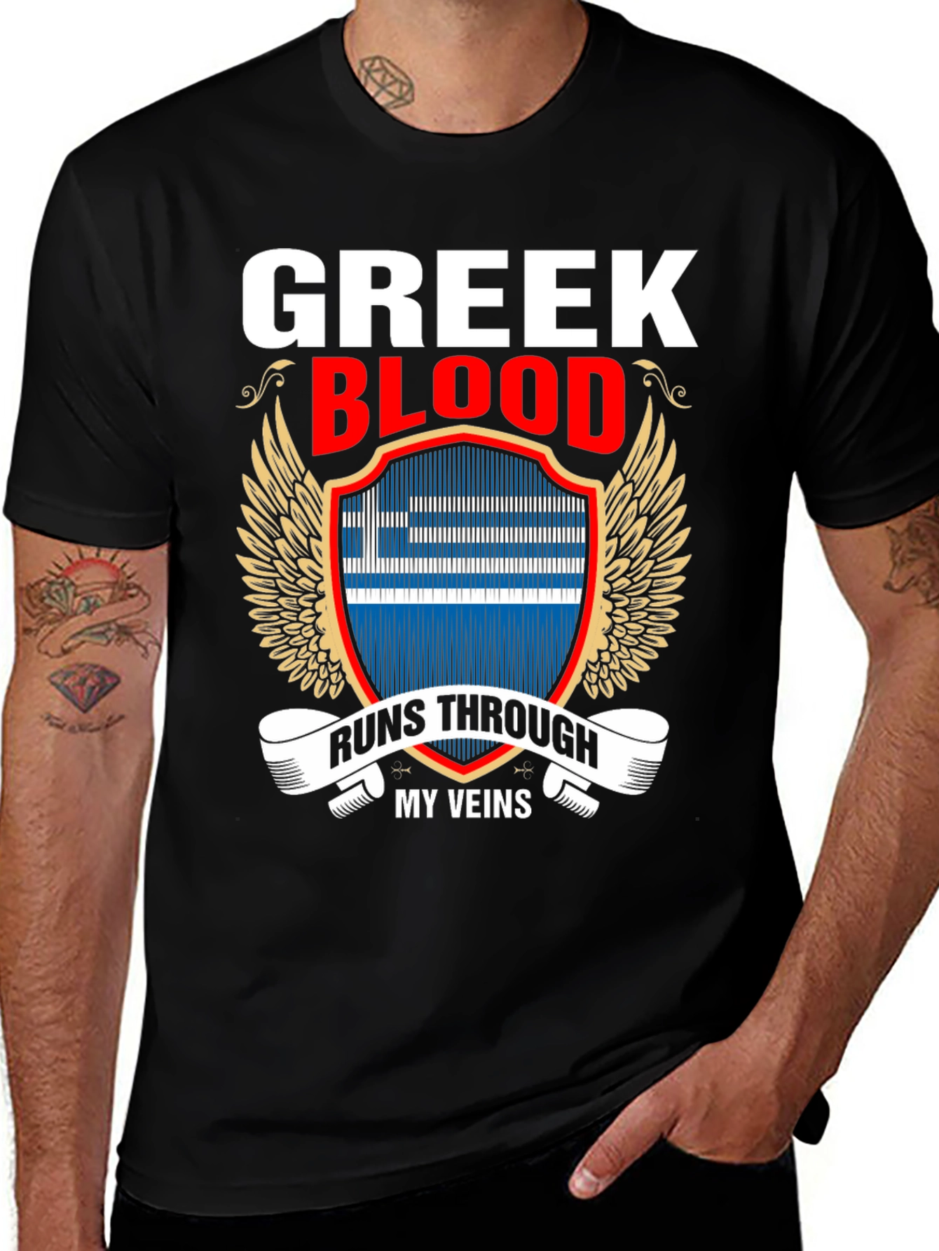 Greek Blood Runs Through My Veins T-Shirt