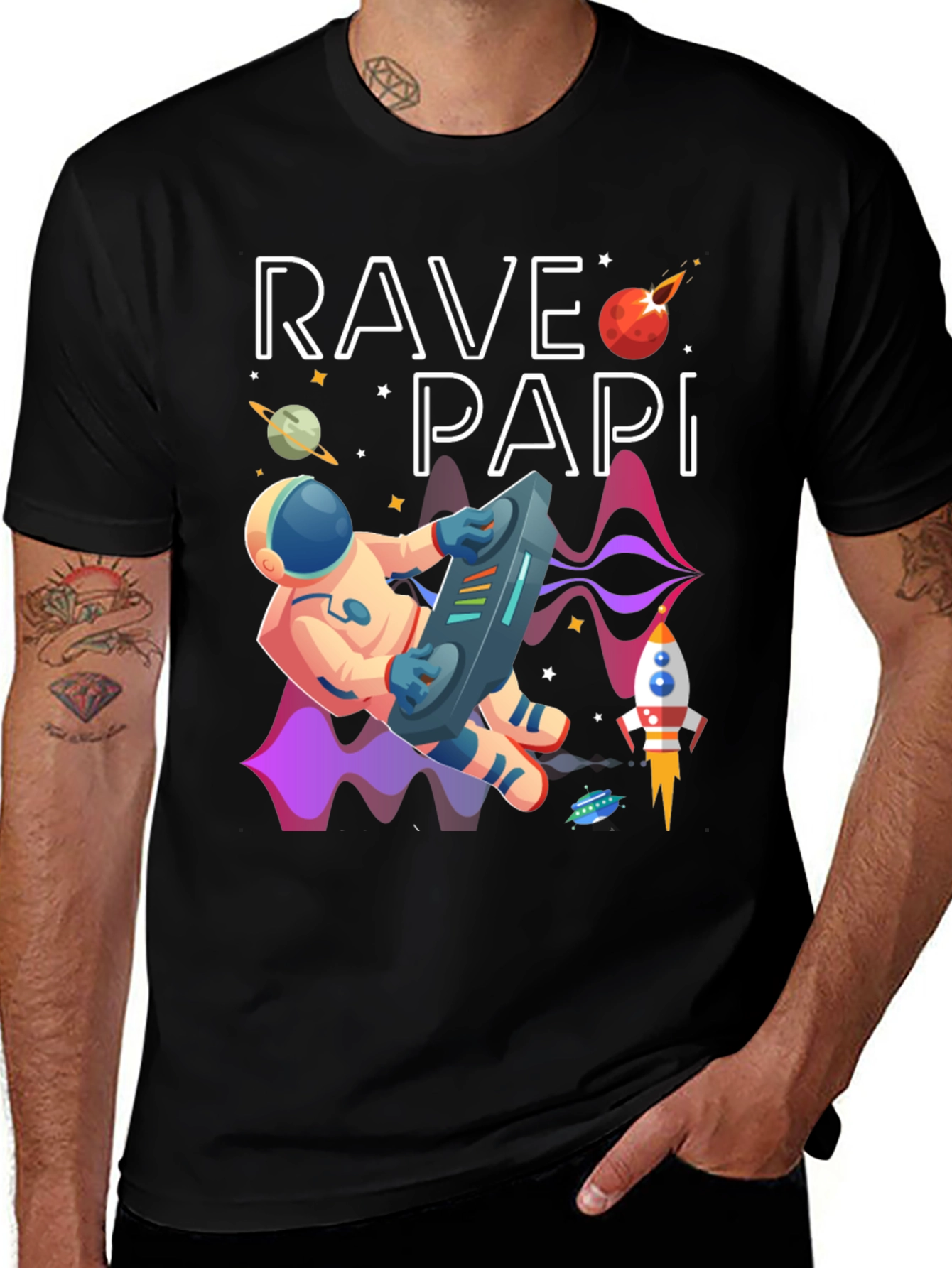 Variant 12 of Rave Papi Space DJ Graphic Tee