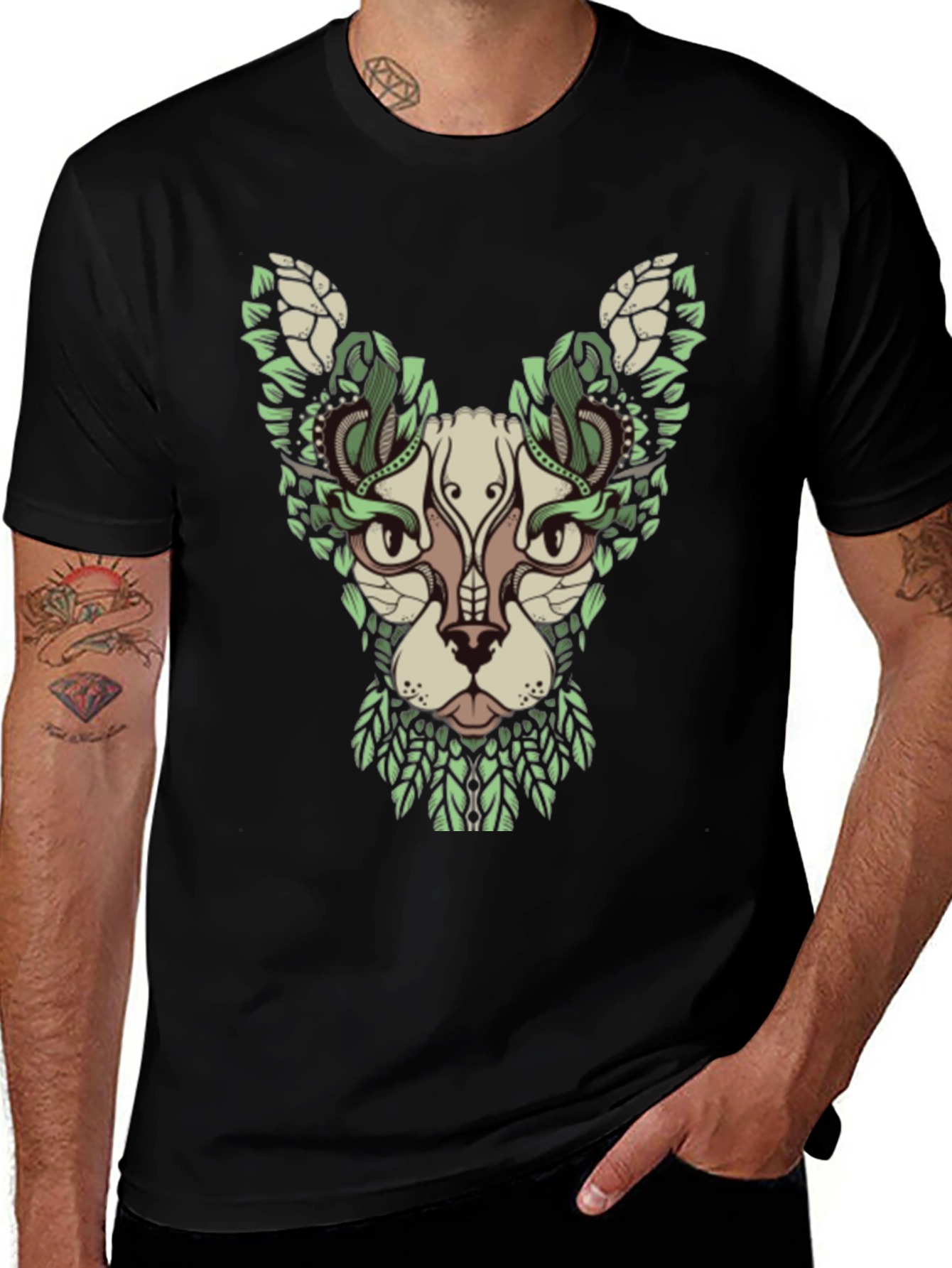 Variant 29 of Botanical Cat Graphic T-Shirt