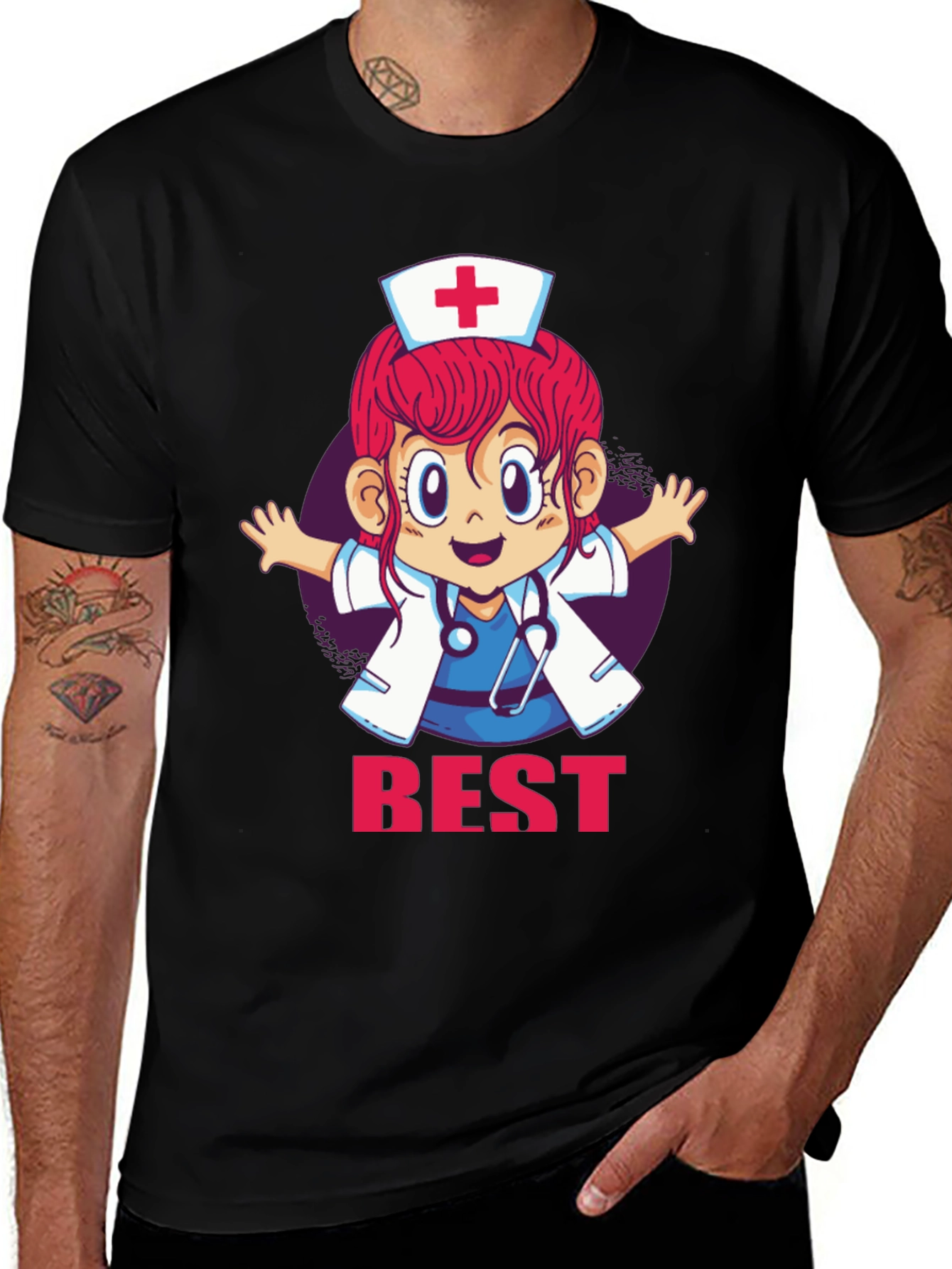 Variant 5 of Cartoon Nurse Best T-Shirt
