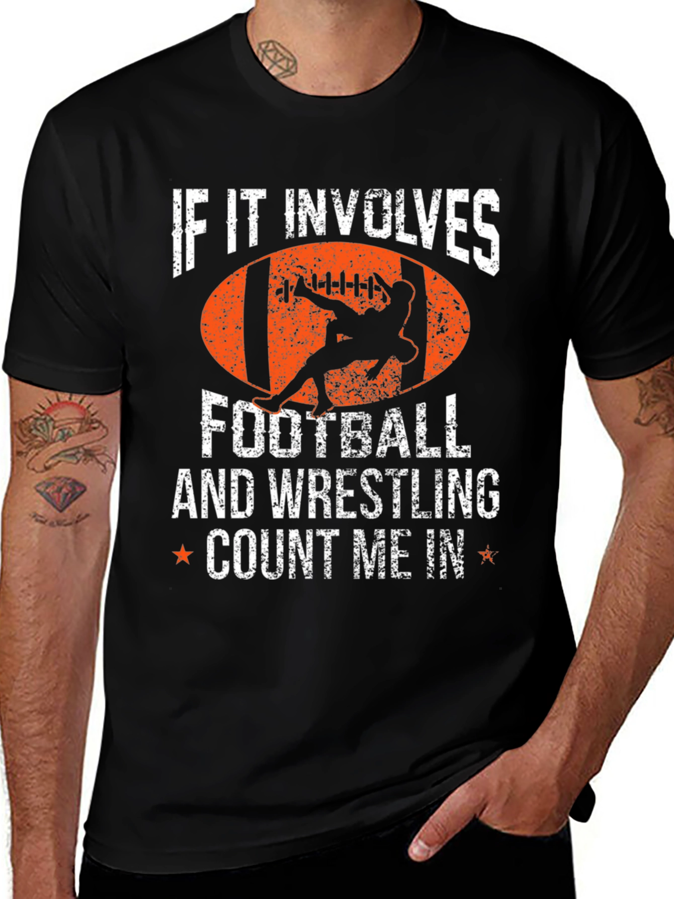 Variant 6 of Football and Wrestling T-Shirt - Count Me In!