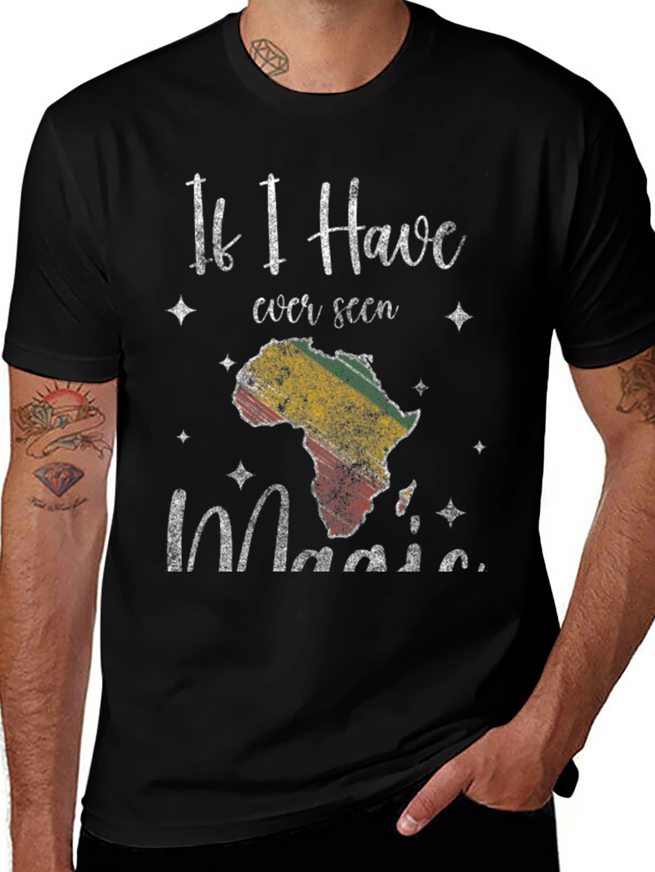 Variant 12 of Africa Magic Men's Black T-Shirt