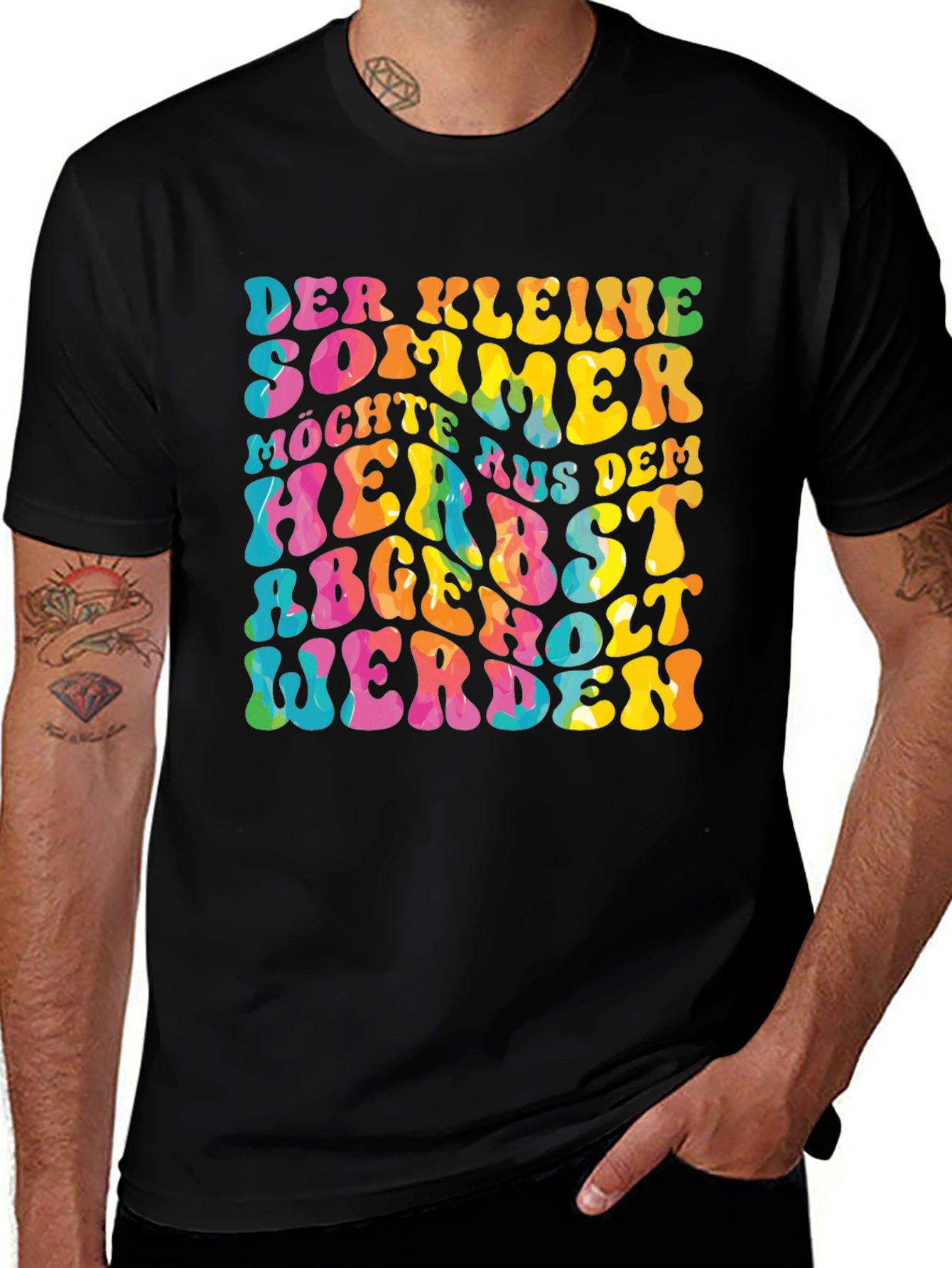 Variant 6 of Colorful German Text Graphic Tee