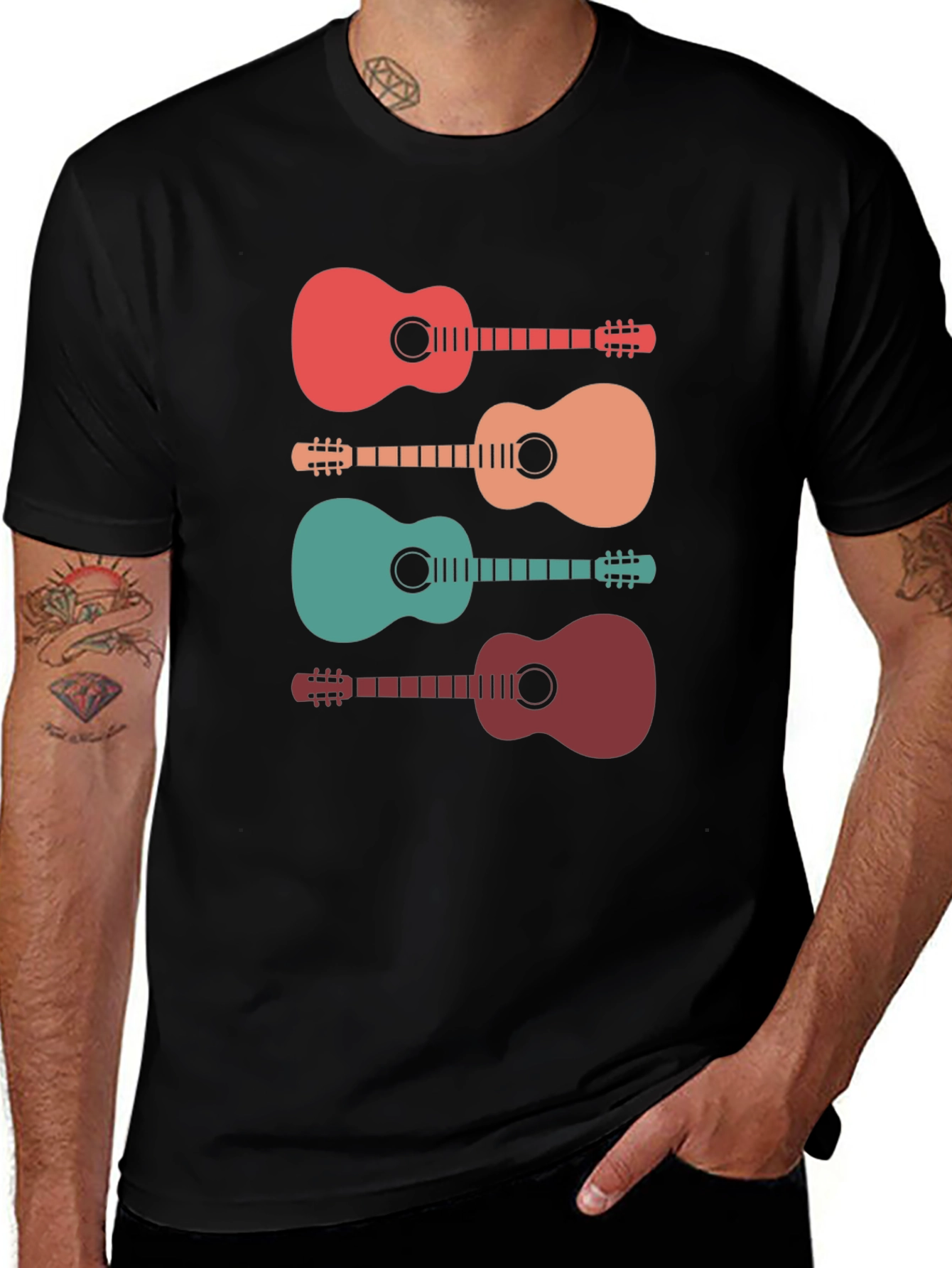Variant 7 of Retro Guitar T-Shirt - Music Lover Tee