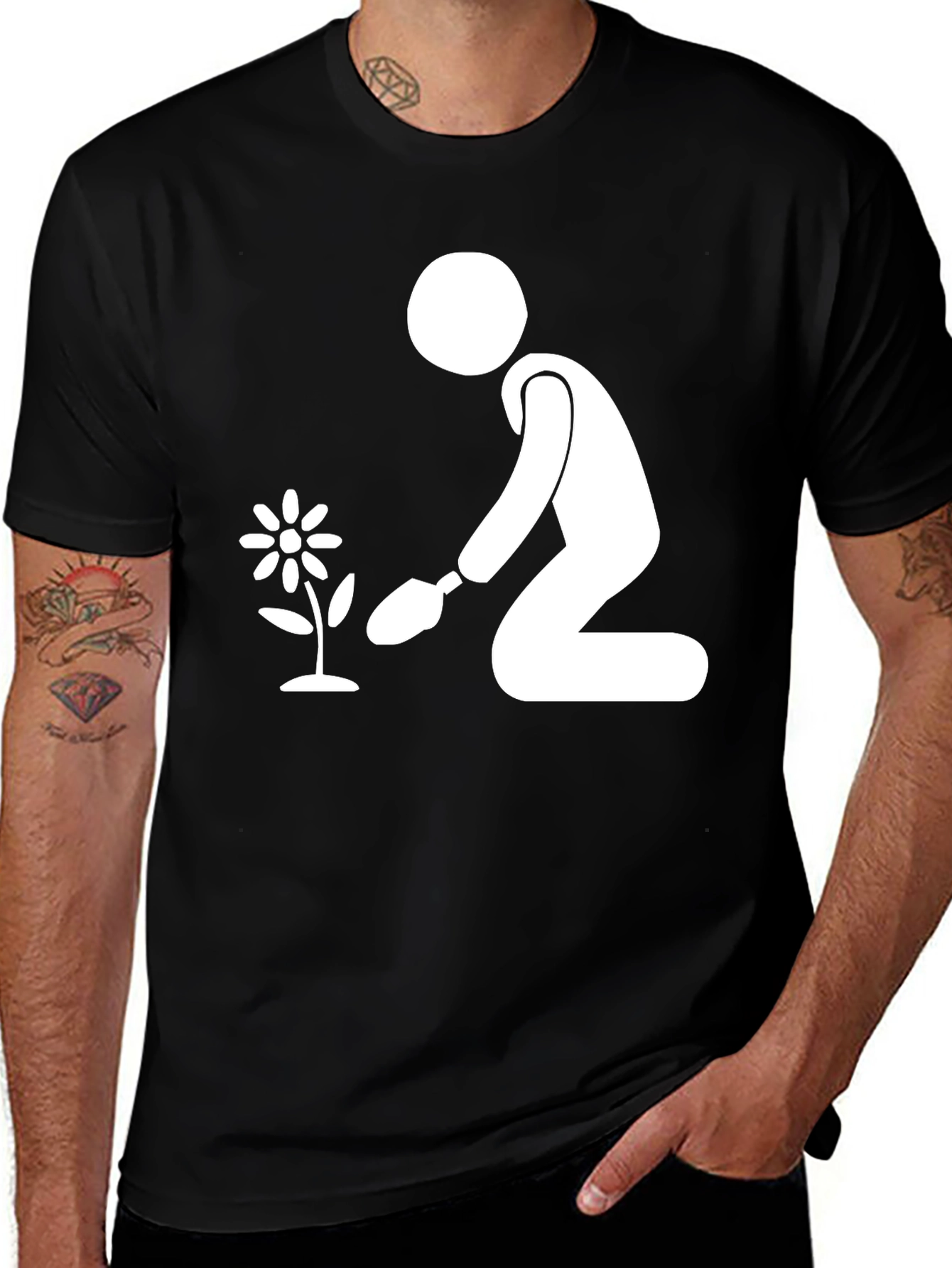 Variant 28 of Gardener Graphic Tee - Black Cotton T-Shirt