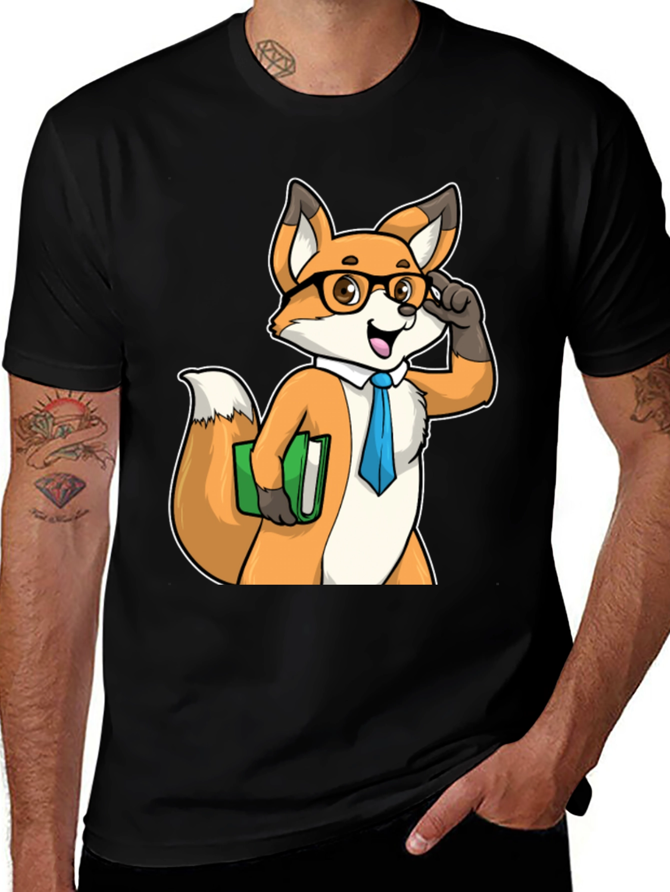 Variant 20 of Smart Fox T-Shirt - Teacher Style Cartoon