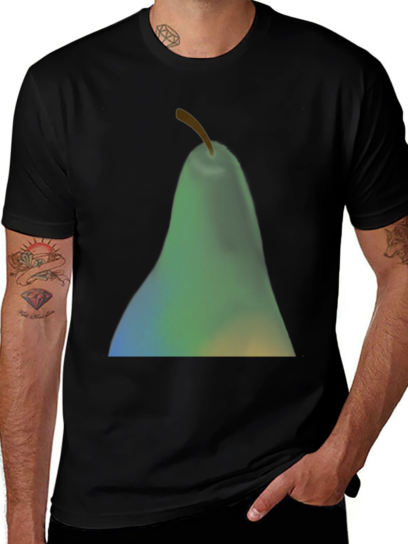 Variant 17 of Abstract Pear Graphic Black T-Shirt