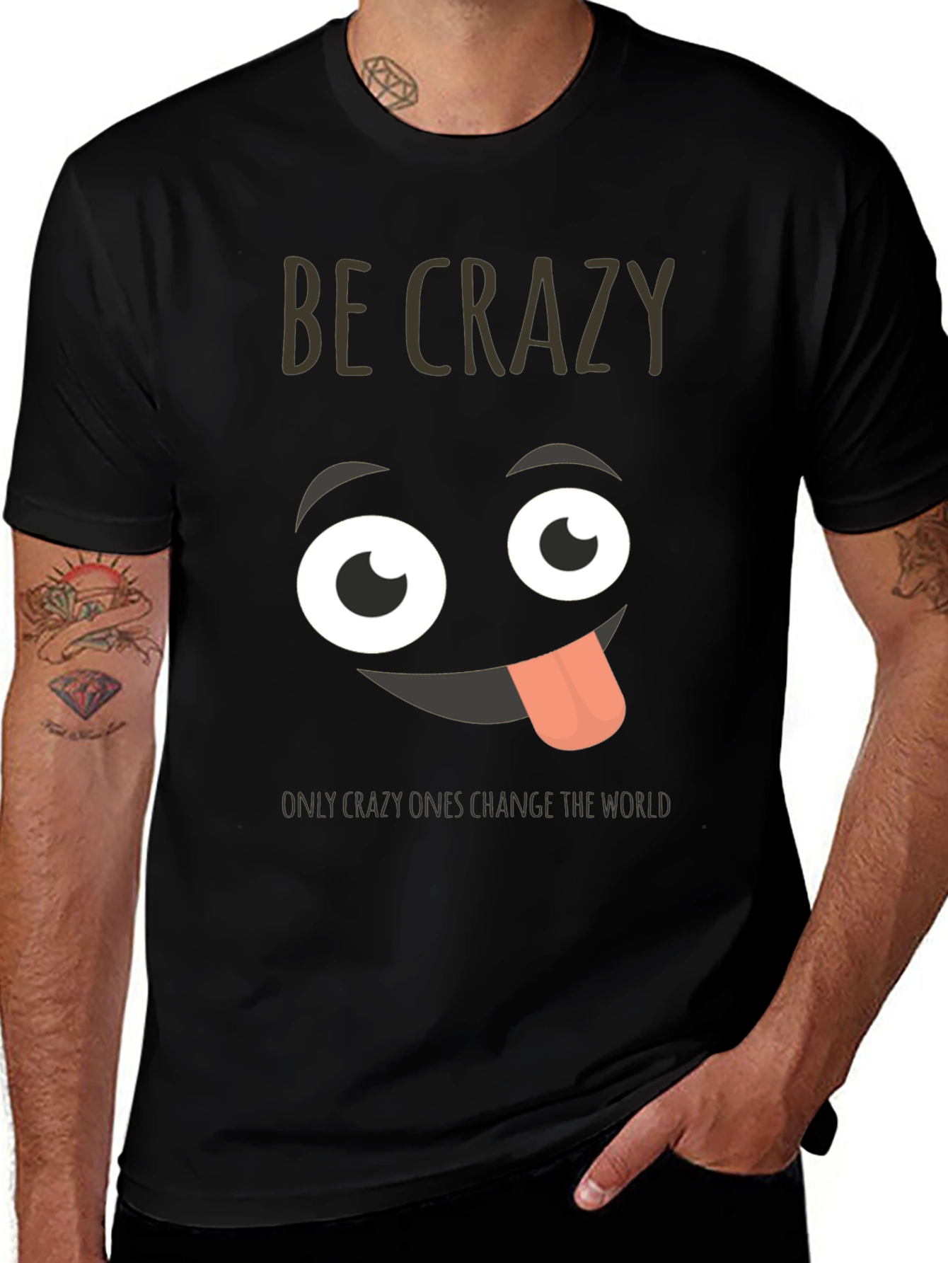 Variant 19 of Be Crazy Graphic Tee - Tongue Out Face T-Shirt