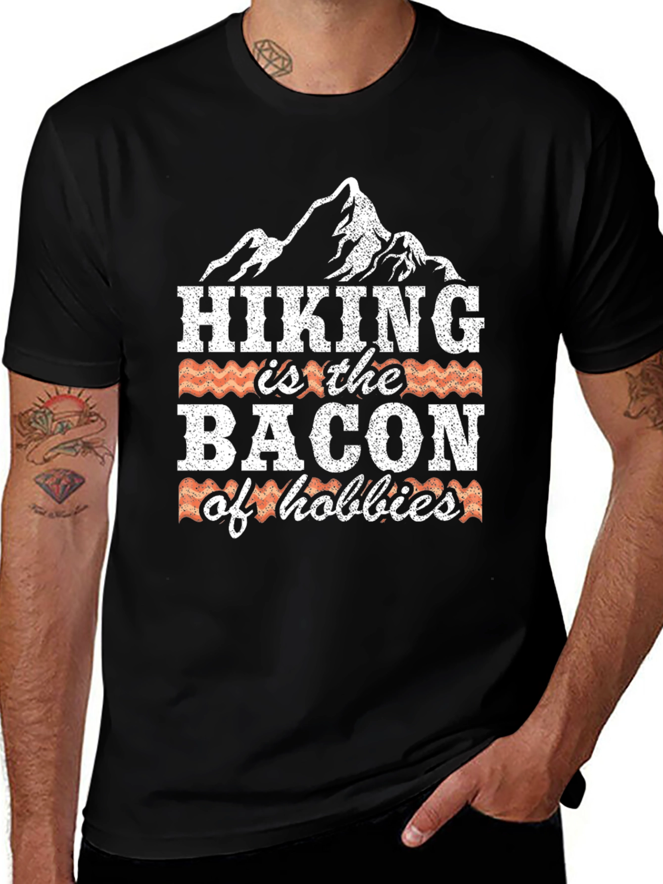 Variant 9 of Hiking is the Bacon of Hobbies Graphic T-Shirt