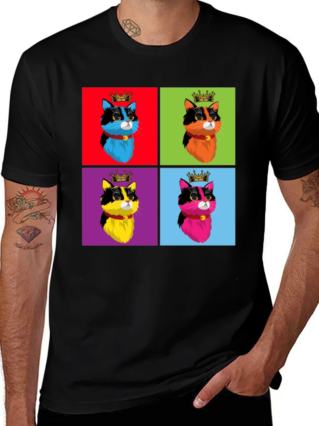 Variant 6 of Colorful Cat Pop Art T-Shirt