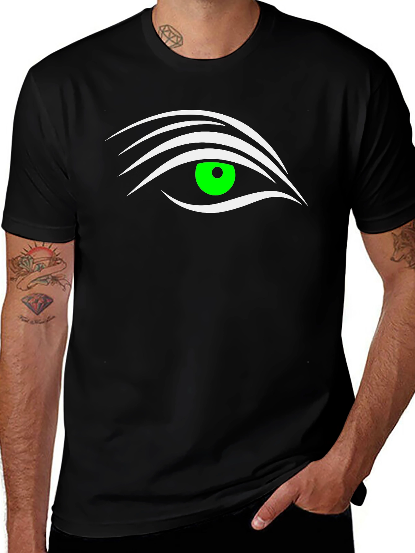 Variant 28 of Eye Graphic Tee - Men's Black T-Shirt
