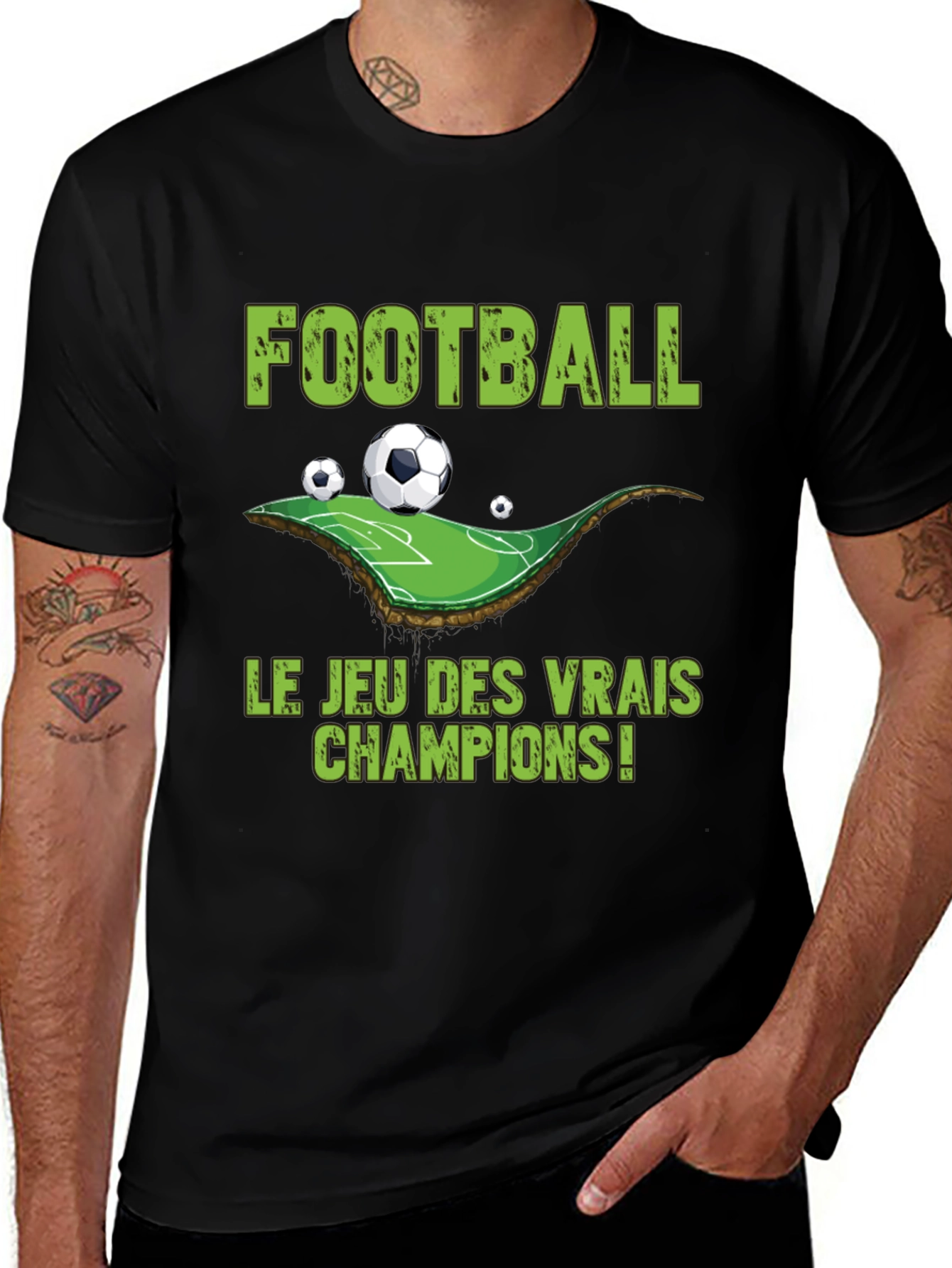 Variant 15 of Football Champions Graphic Tee - Black
