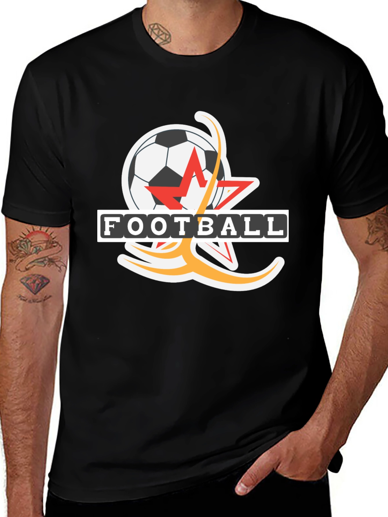 Variant 9 of Football Star Graphic T-Shirt - Black