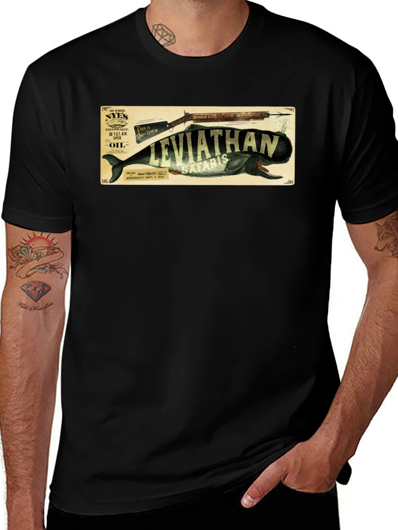 Variant 22 of Leviathan Safaris Whale Graphic Black T-Shirt