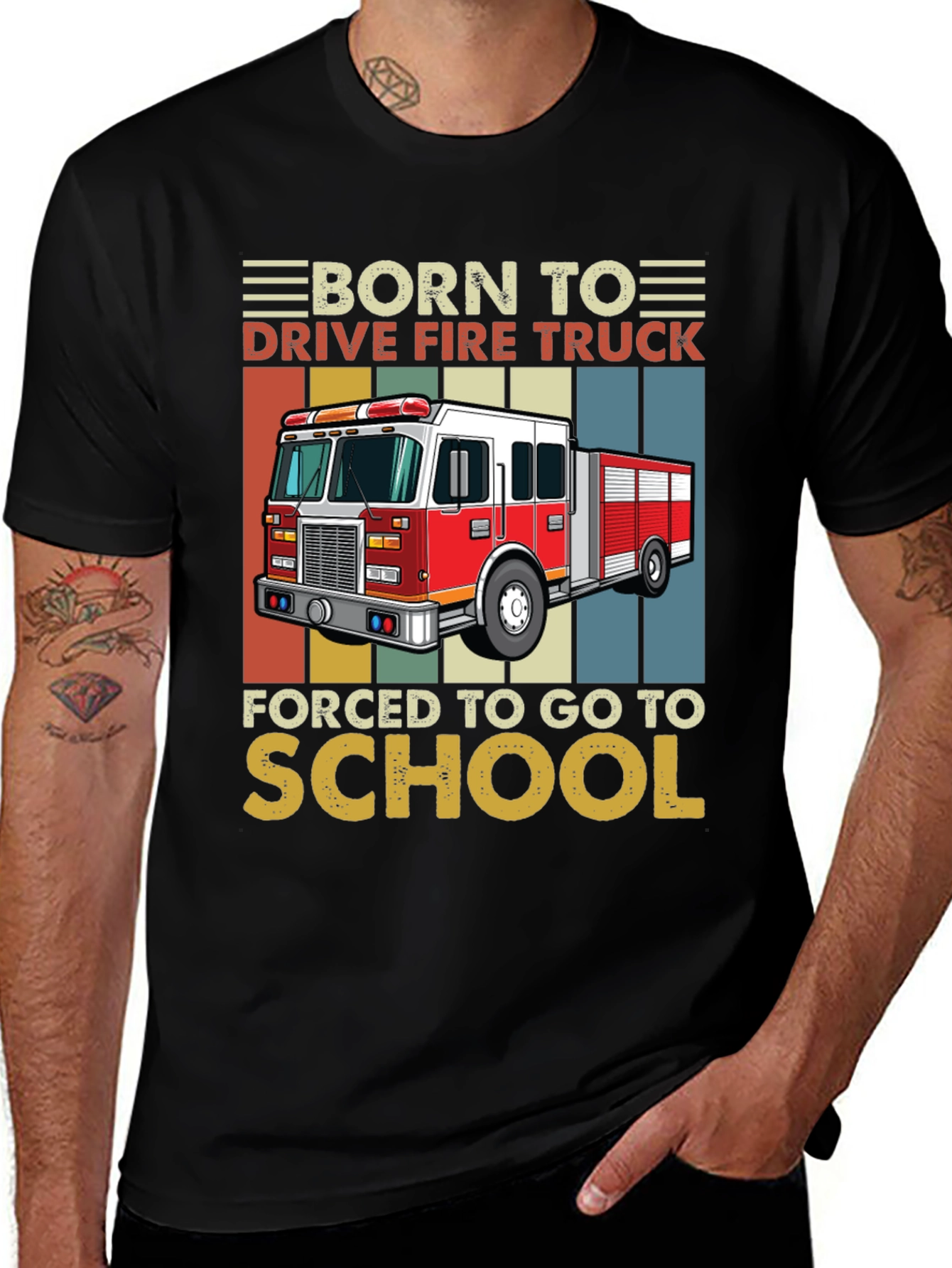 Variant 25 of Born to Drive Fire Truck T-Shirt