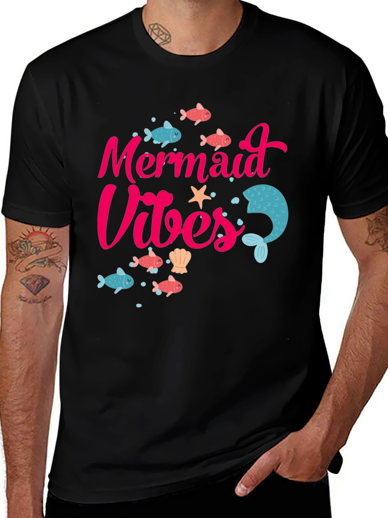 Variant 19 of Mermaid Vibes Graphic Tee - Fun Summer T-Shirt