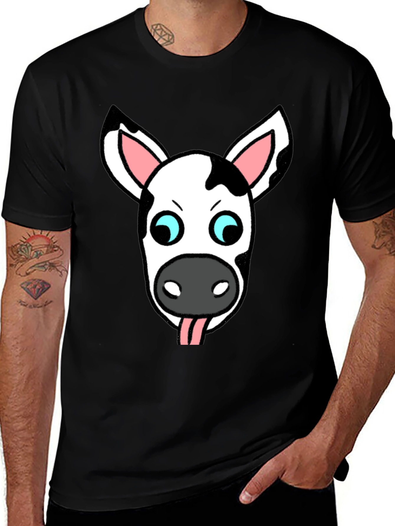 Variant 4 of Funny Cow Face Graphic T-Shirt