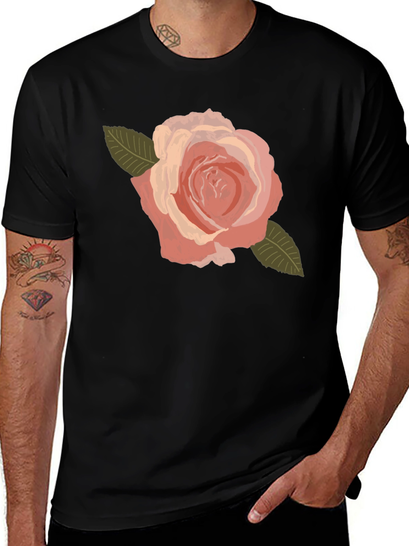 Variant 3 of Floral Rose Graphic Tee - Soft Cotton Blend