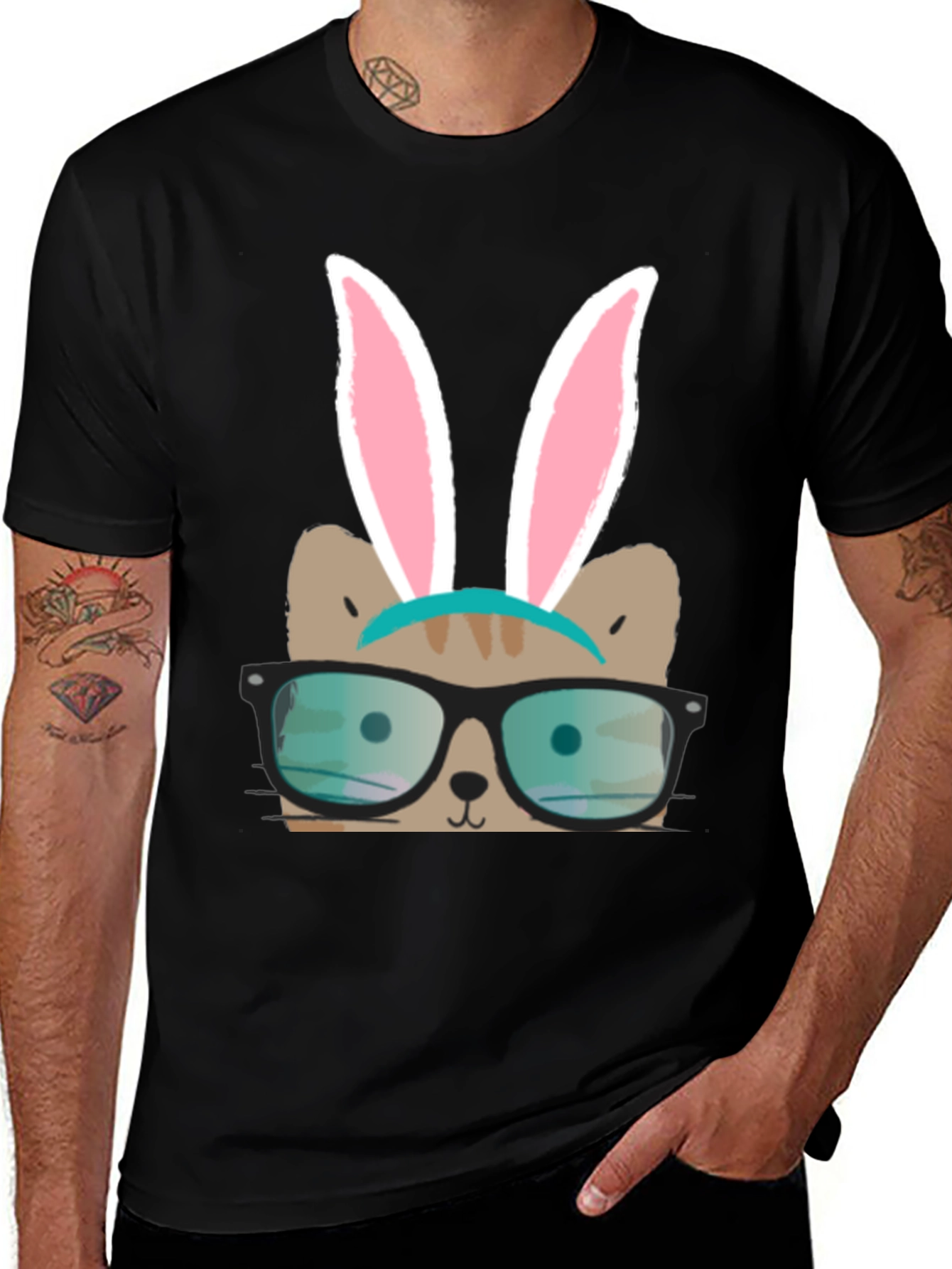 Variant 5 of Bunny Cat T-Shirt - Novelty Graphic Tee