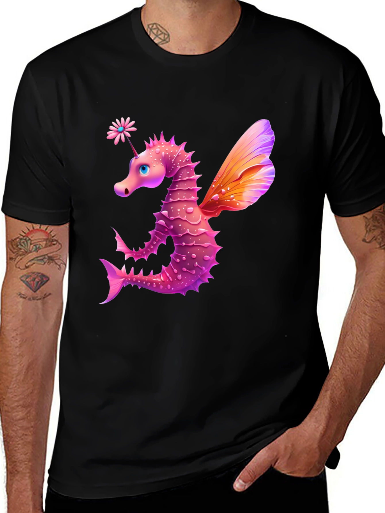 Variant 12 of Fantasy Seahorse T-Shirt - Whimsical Graphic Tee