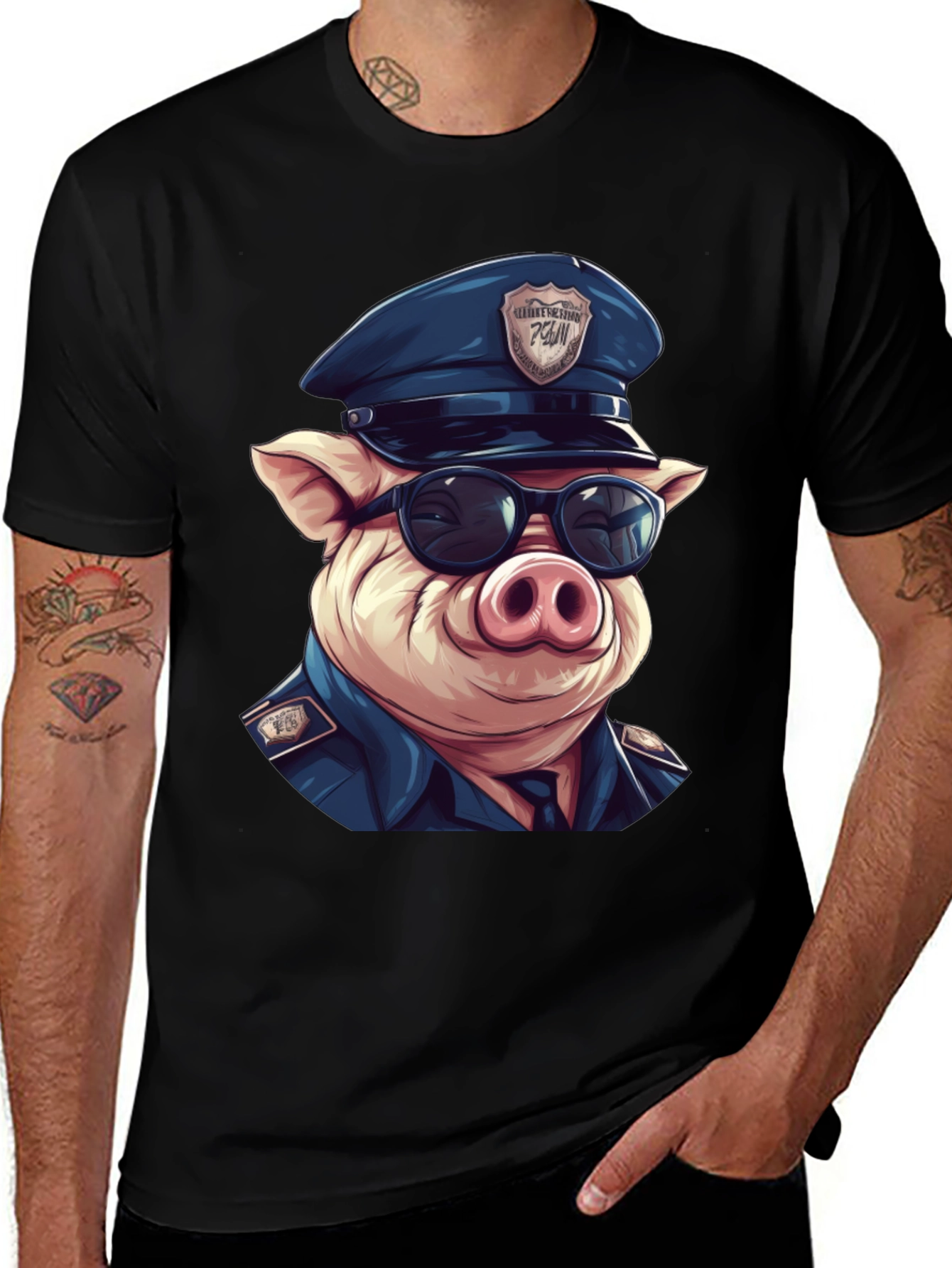 Variant 9 of Cool Pig Police T-Shirt