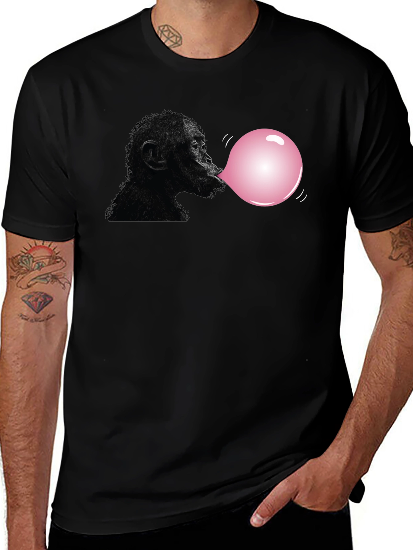 Variant 19 of Chimp Bubble Gum Graphic Tee - Black