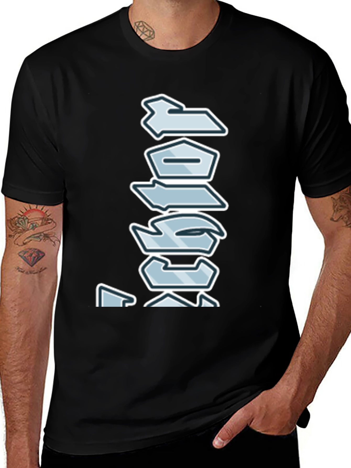 Variant 4 of Abstract Graphic Print Black T-Shirt for Men