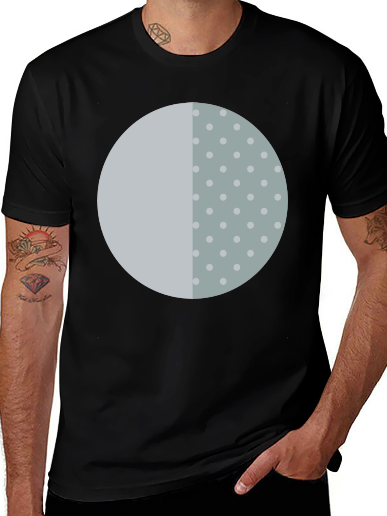 Gray Moon Phase Graphic Tee