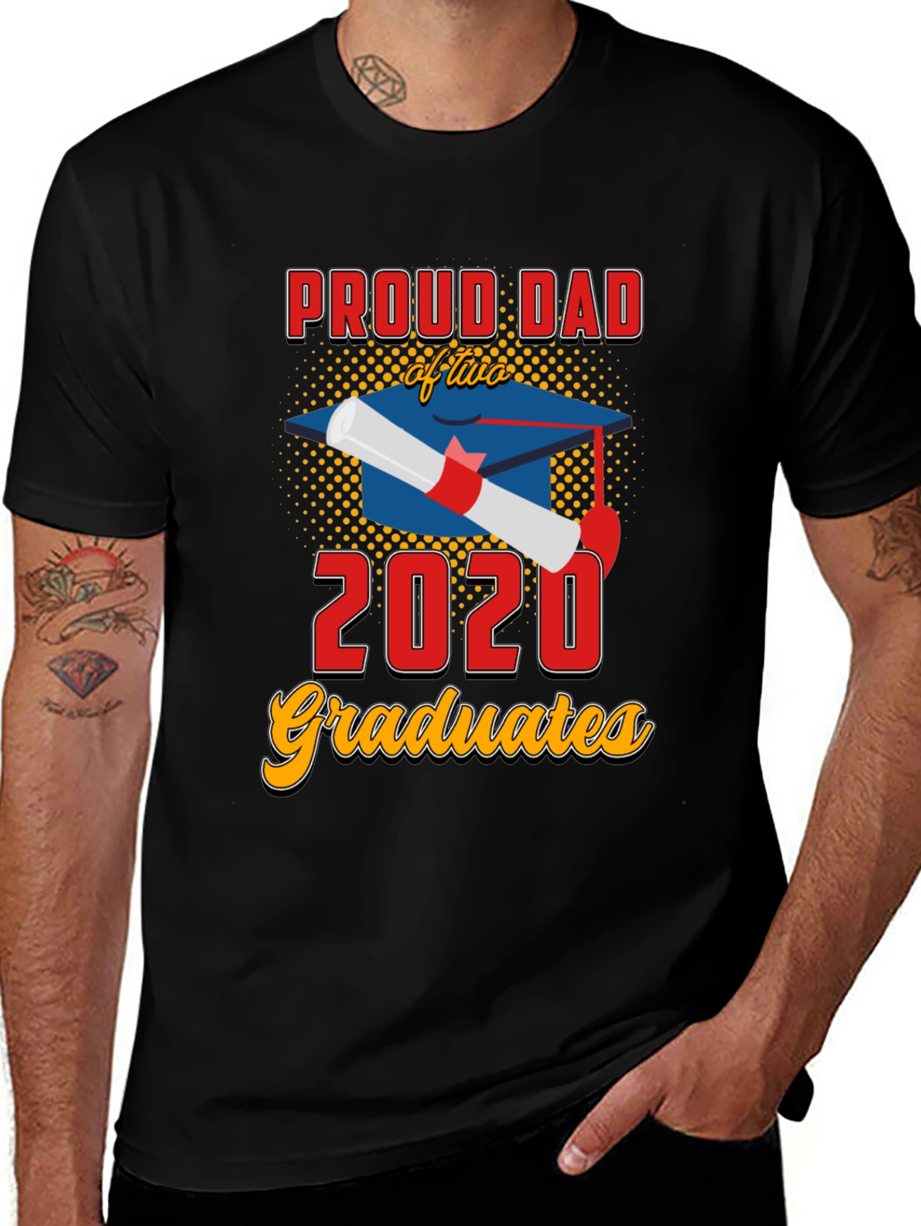 Variant 11 of Proud Dad of Two 2020 Graduates Graphic T-Shirt