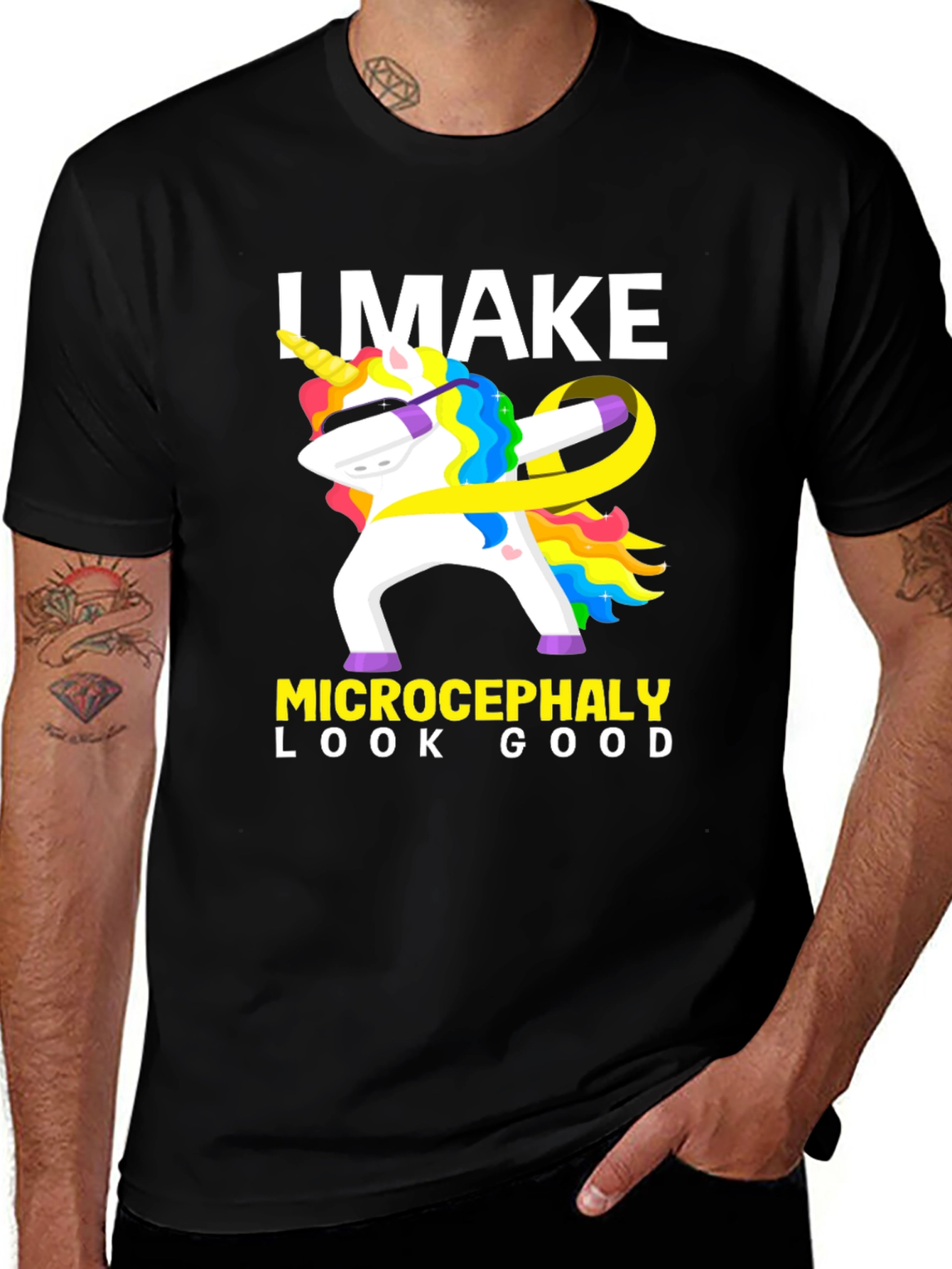 Microcephaly Awareness Dabbing Unicorn T-Shirt