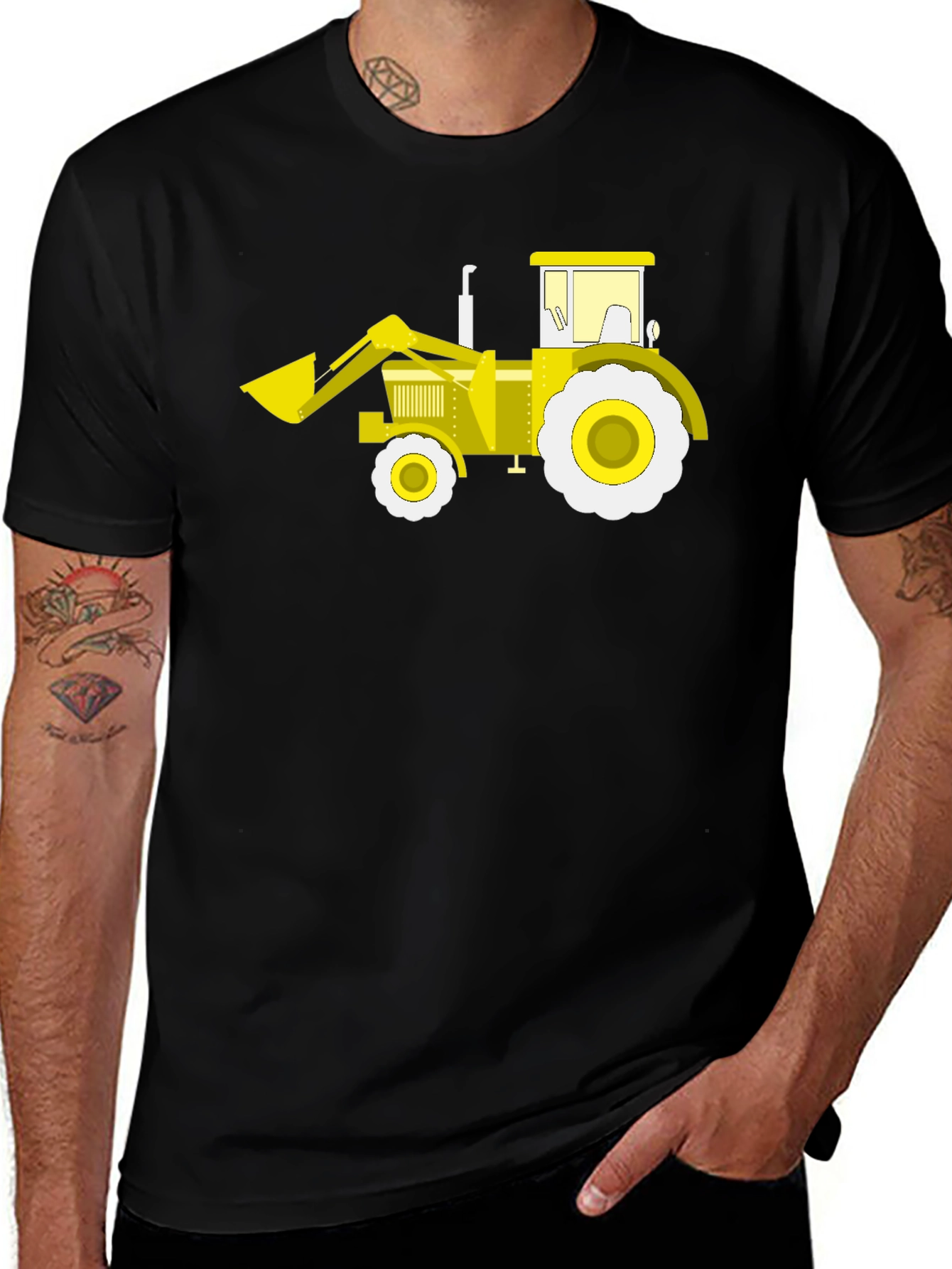 Variant 15 of Tractor Graphic Tee - Black Cotton Crew Neck