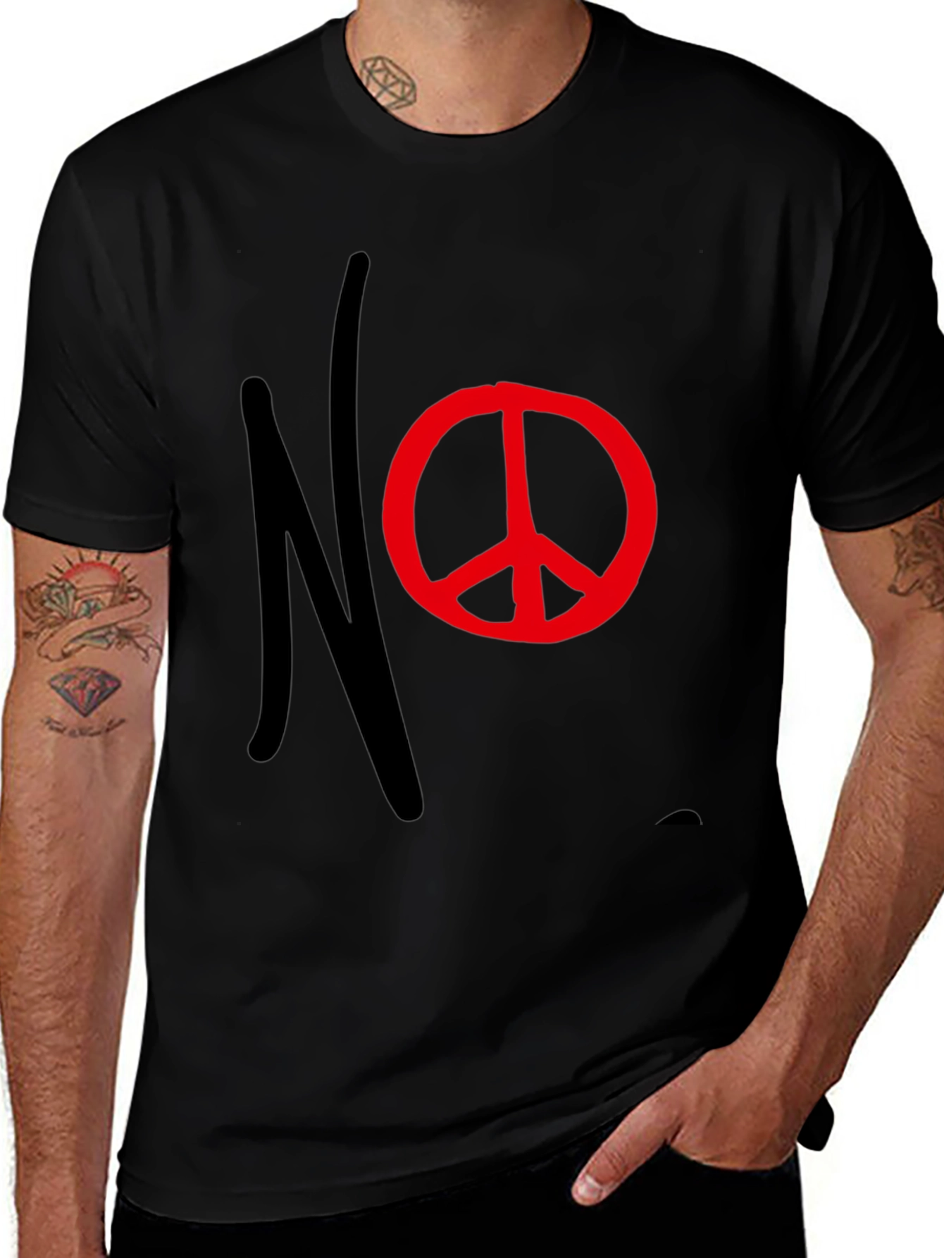 Variant 26 of Anti-Peace T-Shirt - NO Peace Sign Graphic Tee