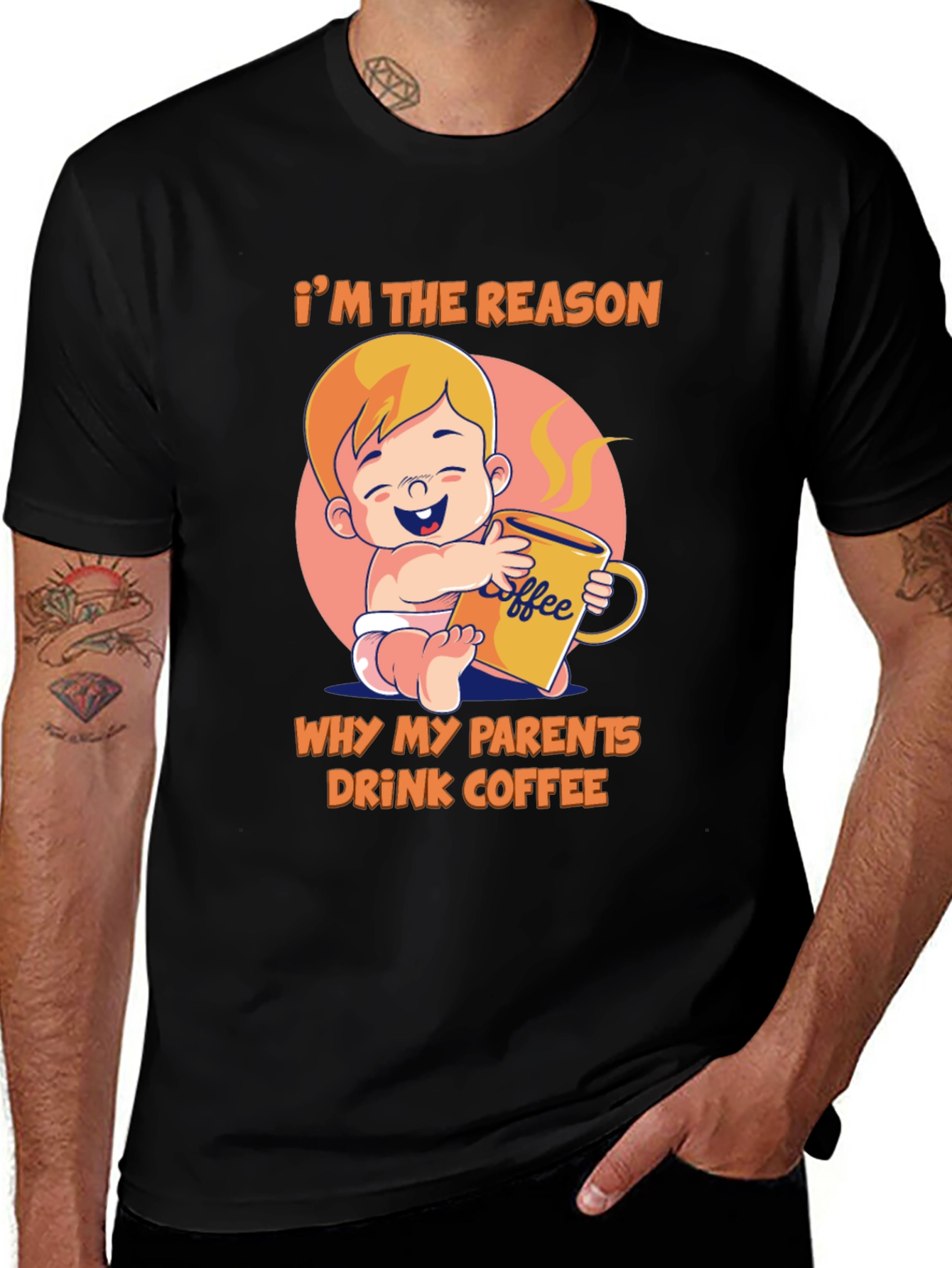 Variant 29 of Coffee Baby Tee - 'I'm the Reason' Graphic T-Shirt