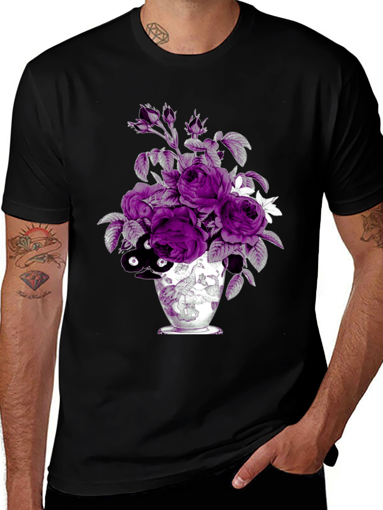 Variant 17 of Floral Vase Graphic Tee - Unique Design