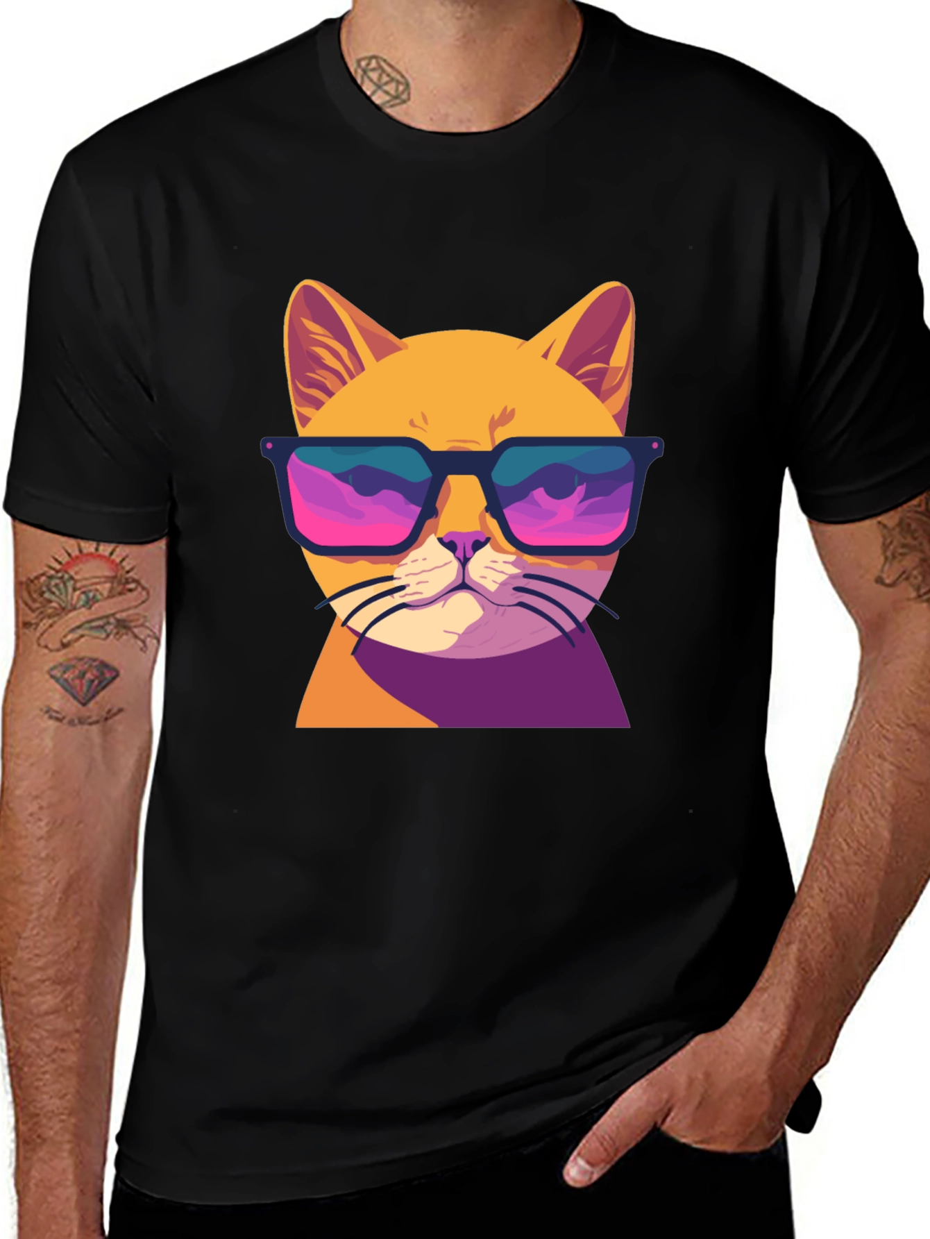 Cool Cat T-Shirt - Retro Sunglasses Graphic Tee