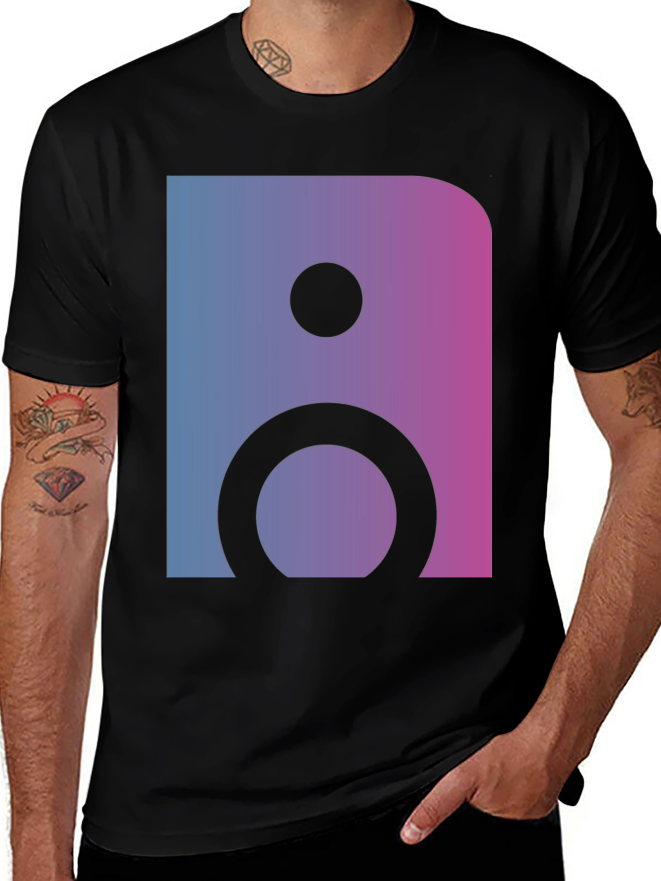 Variant 29 of Modern Gradient Logo T-Shirt - Unisex Black Tee