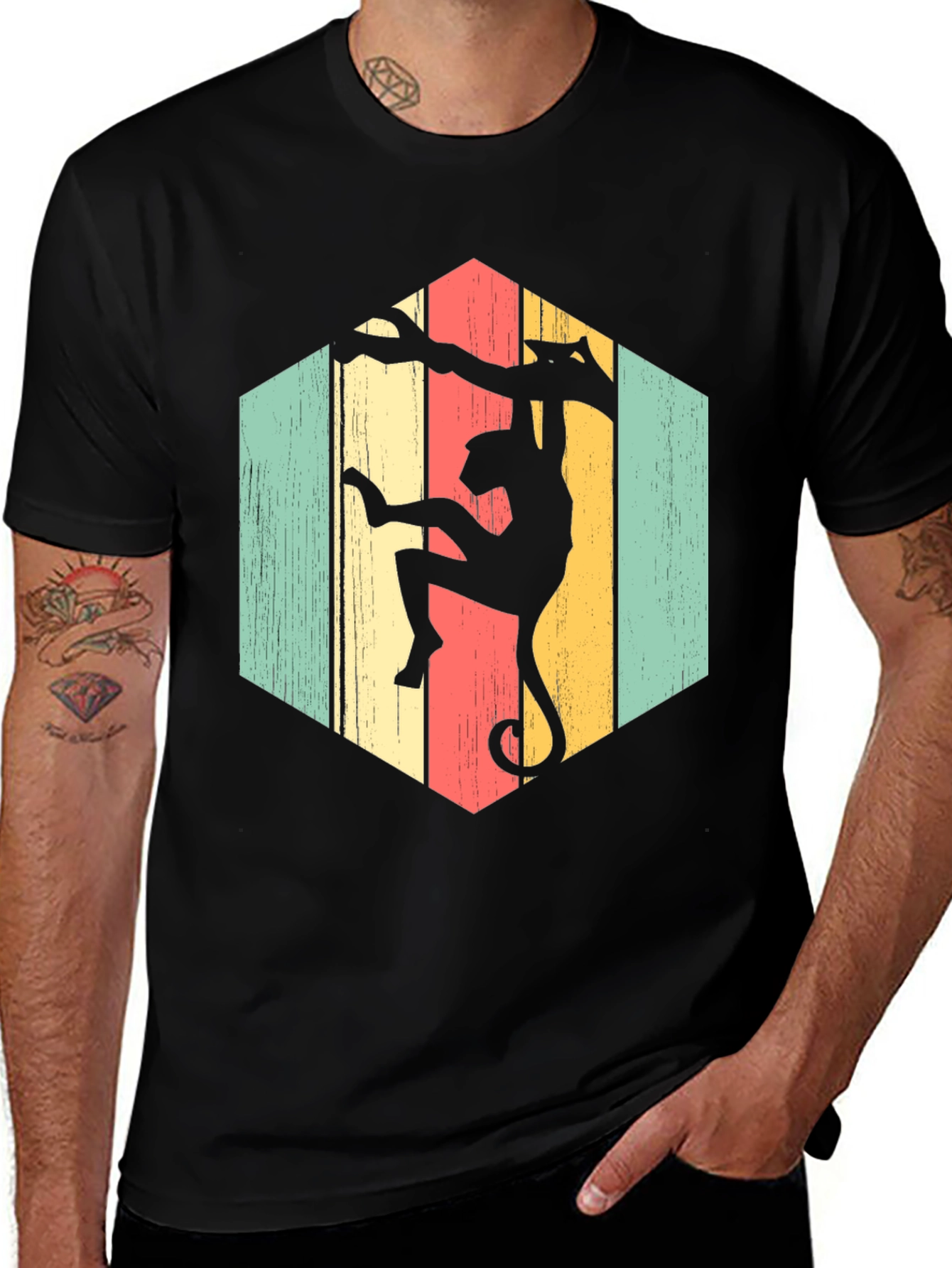 Variant 19 of Monkeying Around Retro Graphic T-Shirt
