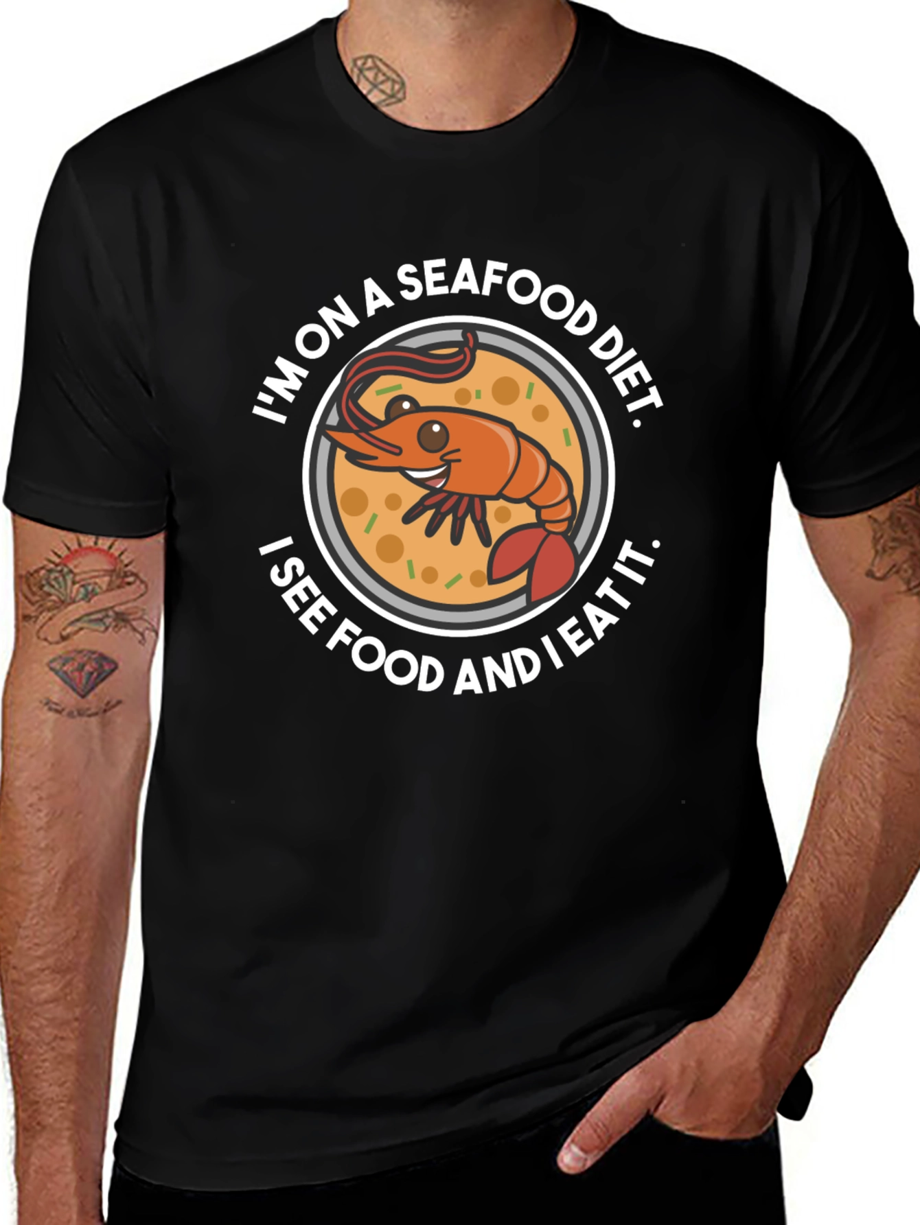 Variant 22 of Seafood Diet T-Shirt Funny Shrimp Eater Graphic Tee