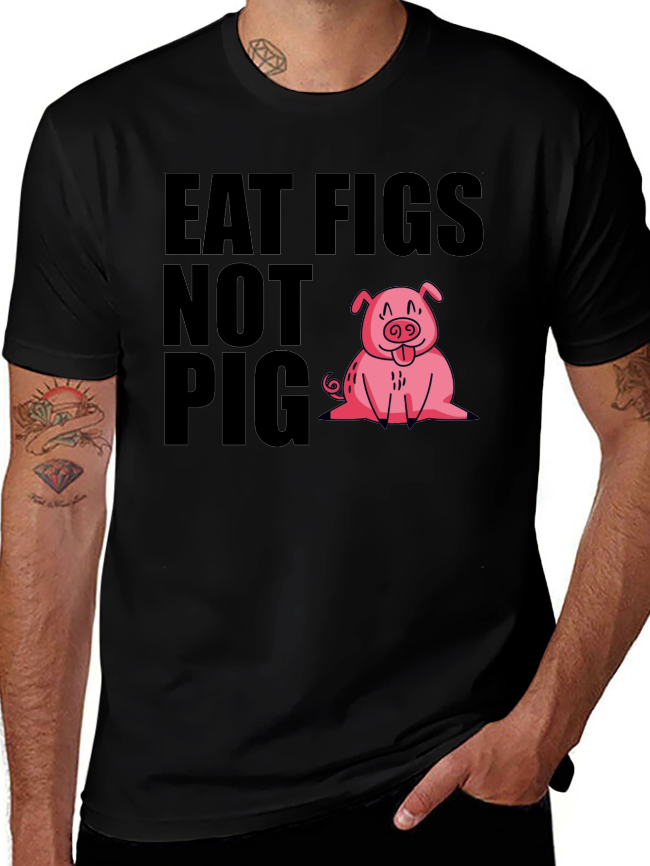 Variant 17 of Eat Figs Not Pig Vegan Graphic Tee